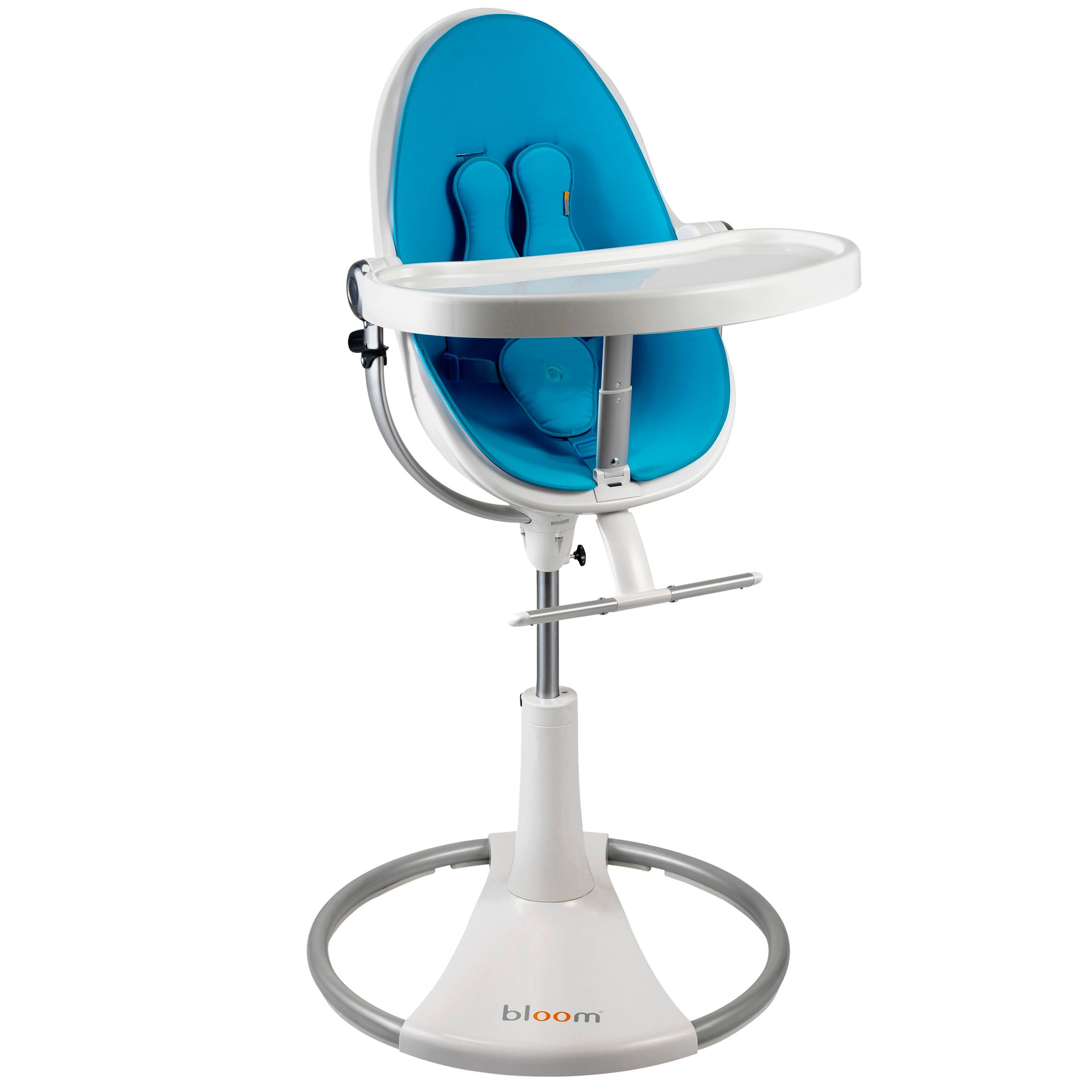 bloom Fresco Loft Micro-Suede Baby Chair, Ivory White with Bermuda Blue