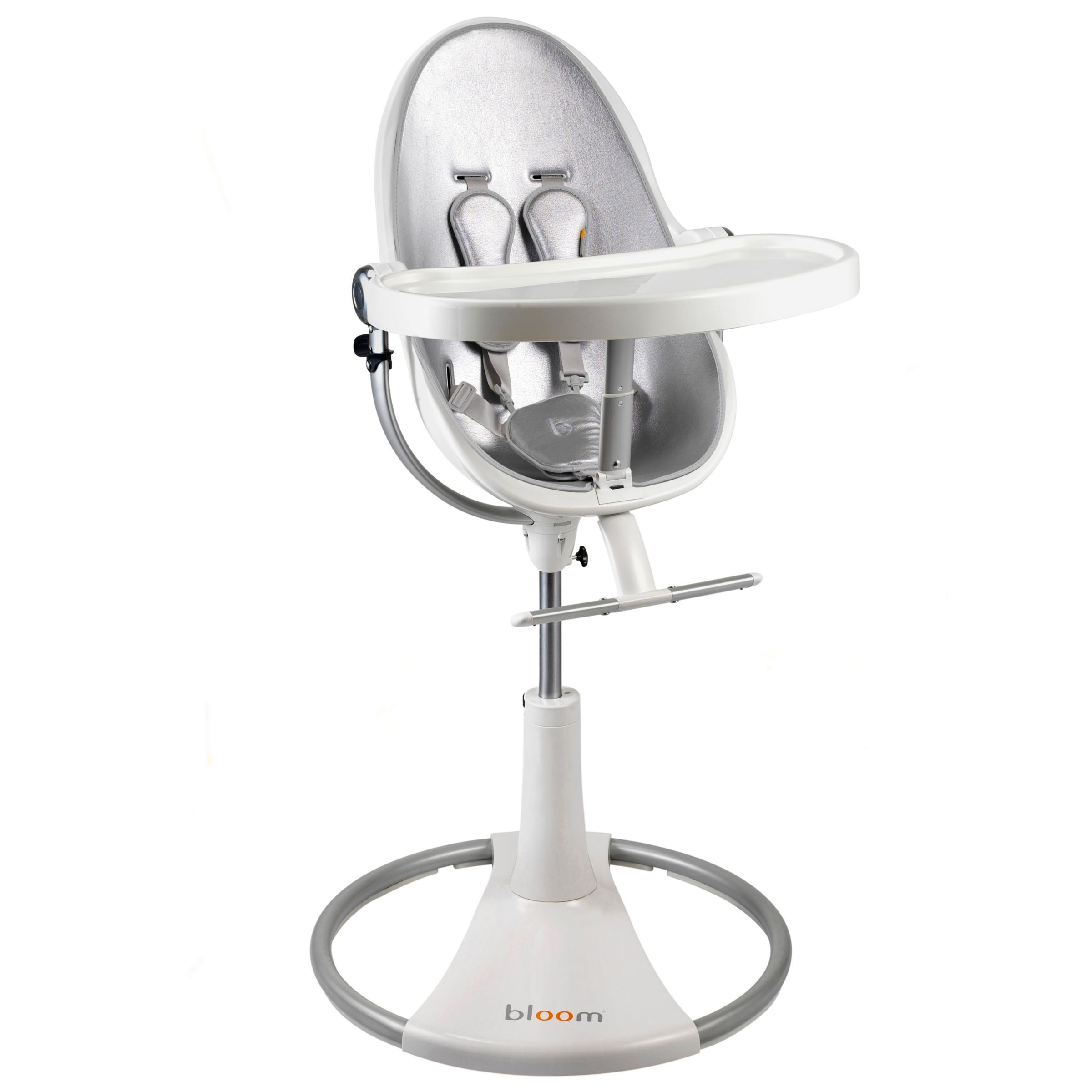 bloom Fresco Loft Contemporary Leatherette Baby Chair, Ivory White with Lunar Silver at John Lewis
