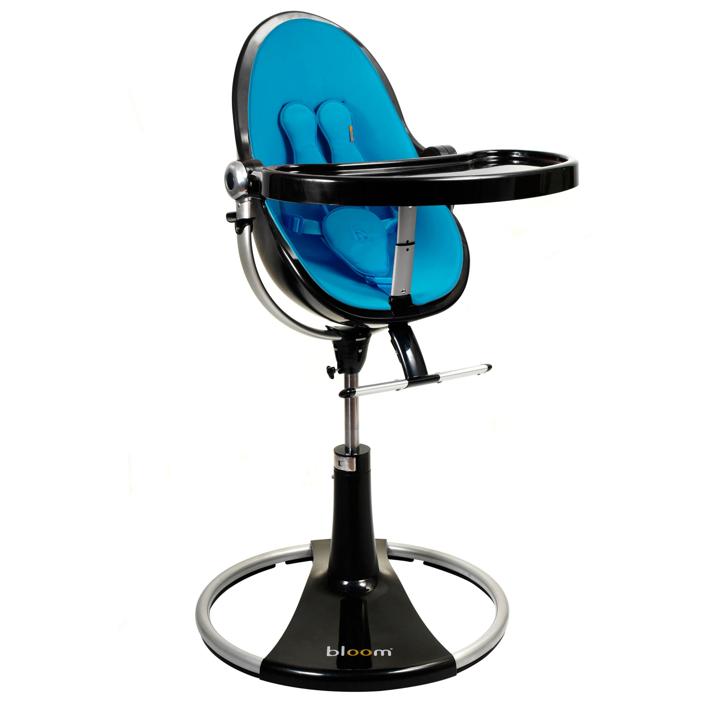 bloom Fresco Loft Contemporary Leatherette Baby Chair, Ebony Black with Bermuda Blue at John Lewis
