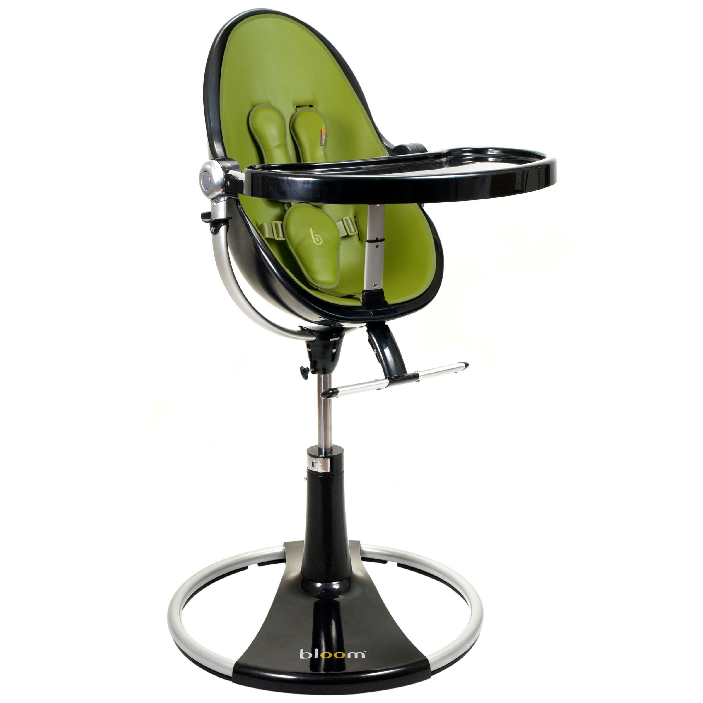 bloom Fresco Loft Contemporary Leatherette Baby Chair, Ebony Black with Gala Green at John Lewis