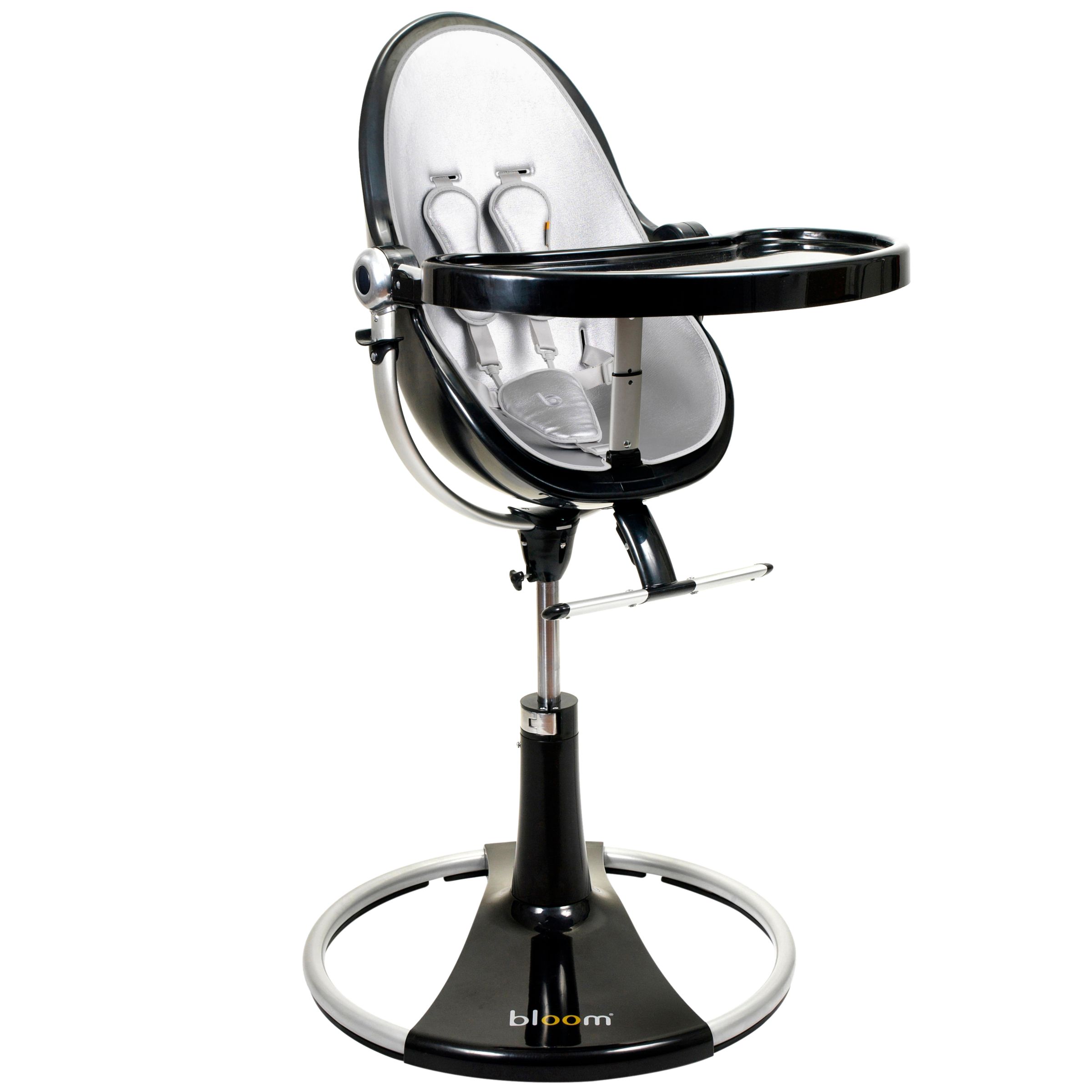 bloom Fresco Loft Contemporary Leatherette Baby Chair, Ebony Black with Lunar Silver at John Lewis
