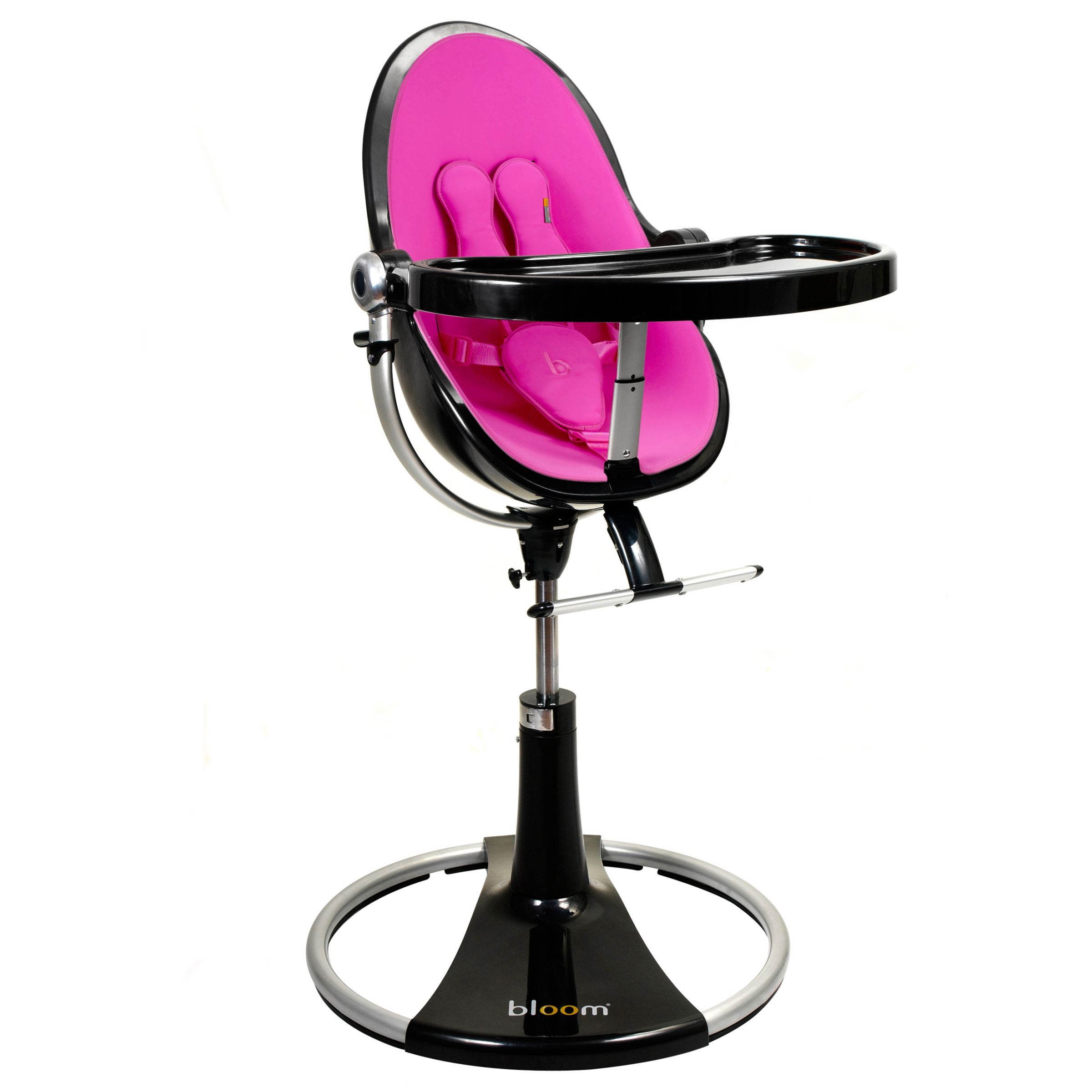 bloom Fresco Loft Contemporary Leatherette Baby Chair, Ebony Black with Rosy Pink at John Lewis