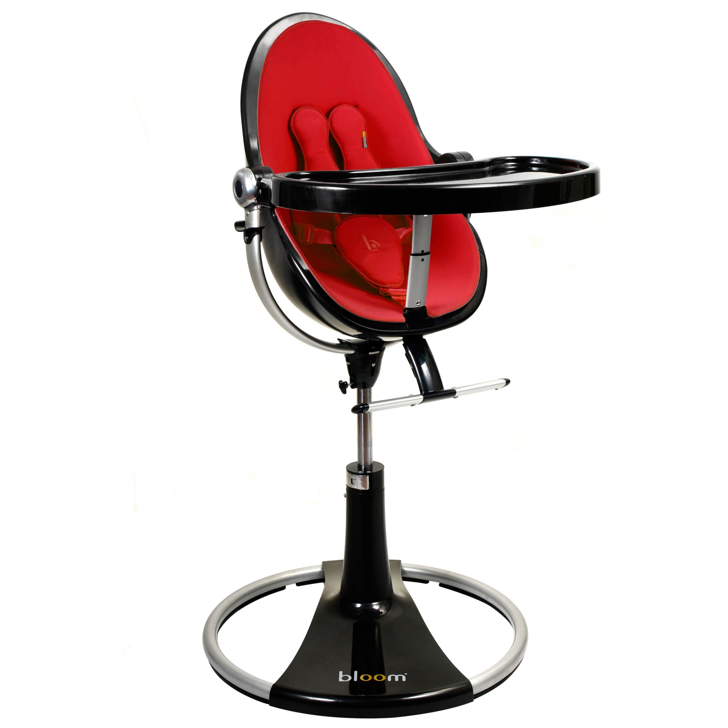 bloom Fresco Loft Contemporary Leatherette Baby Chair, Ebony Black with Rock Red at John Lewis