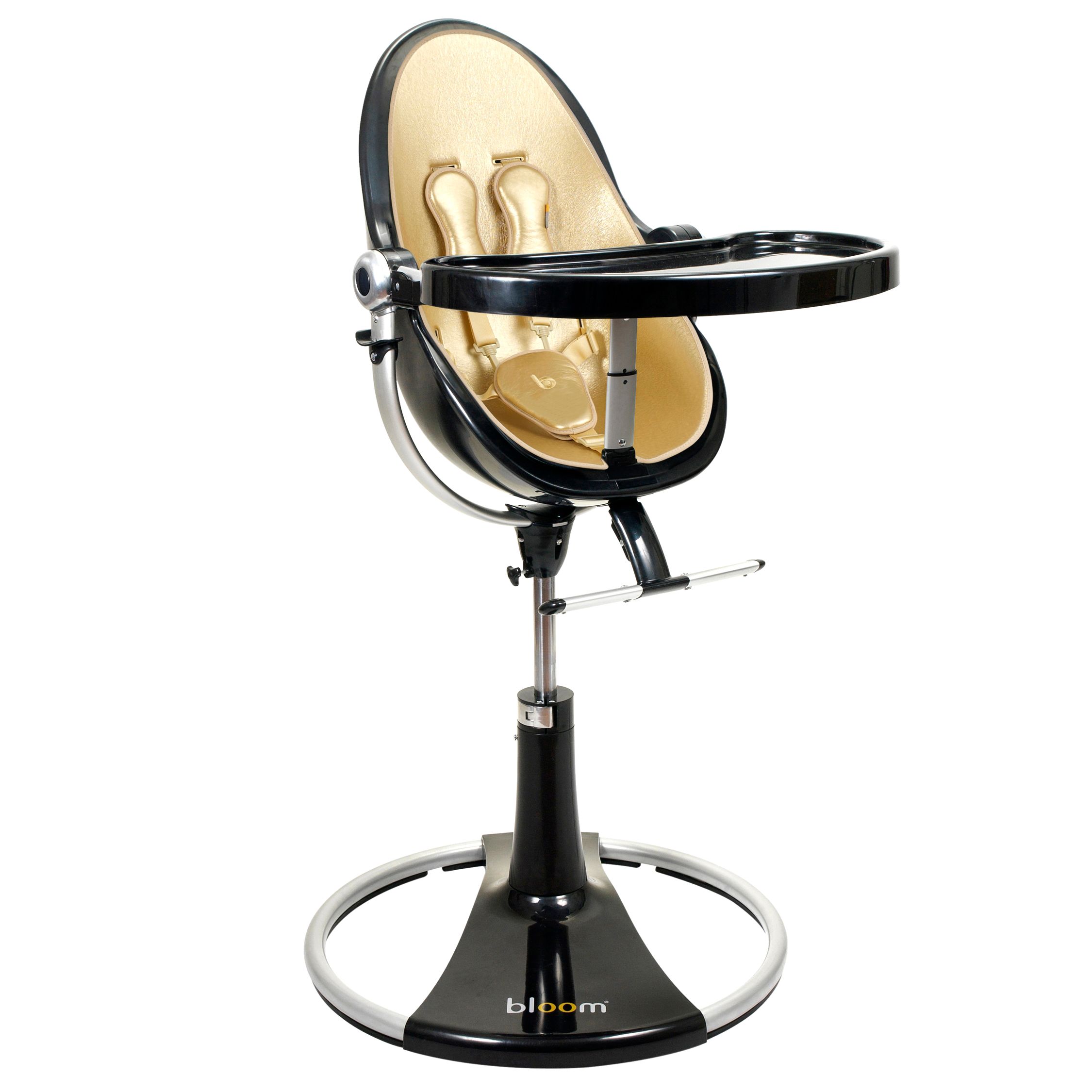 bloom Fresco Loft Contemporary Leatherette Baby Chair, Ebony Black with Solar Gold at John Lewis