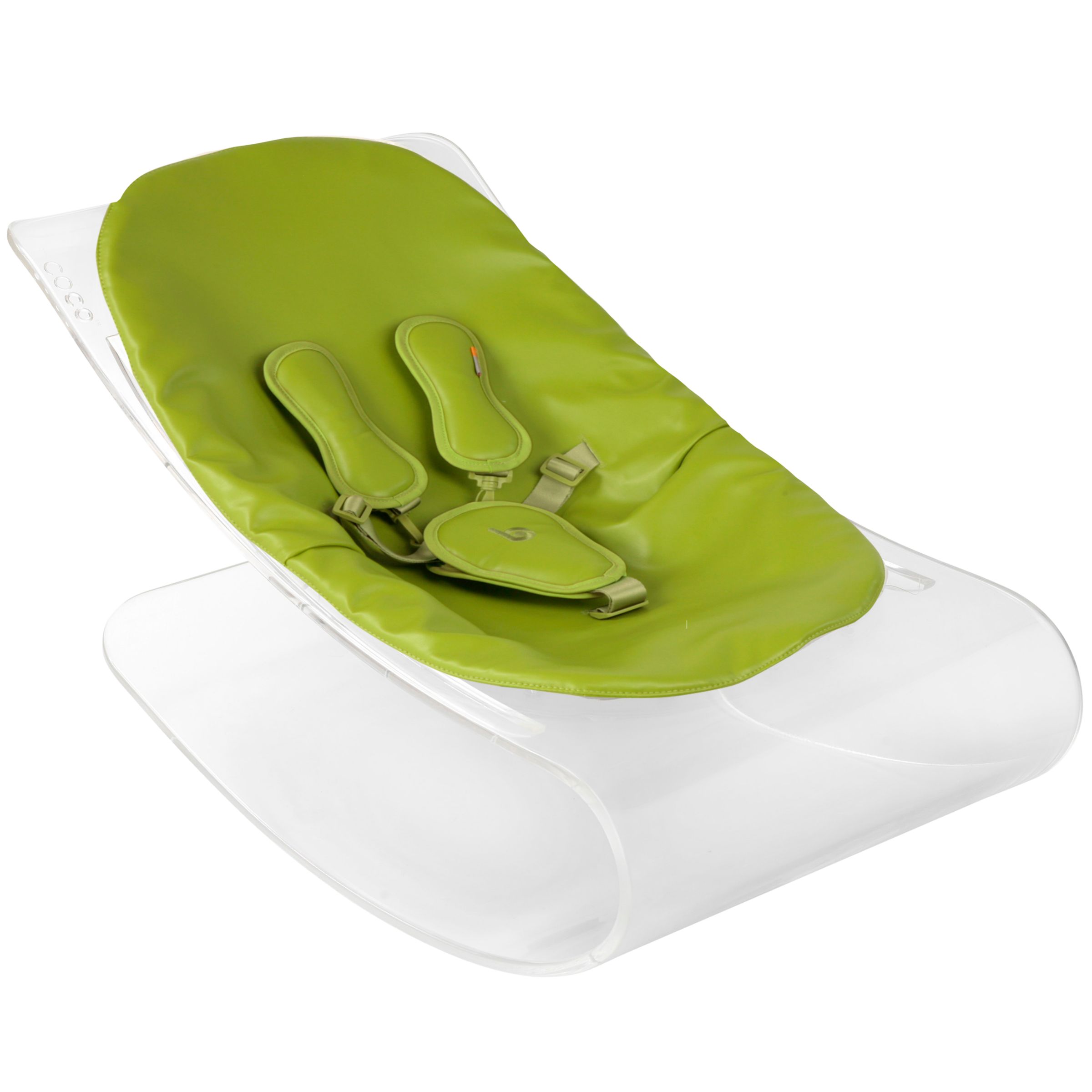 bloom Coco Plexistyle Baby Lounger, Transparent with Gala Green at John Lewis