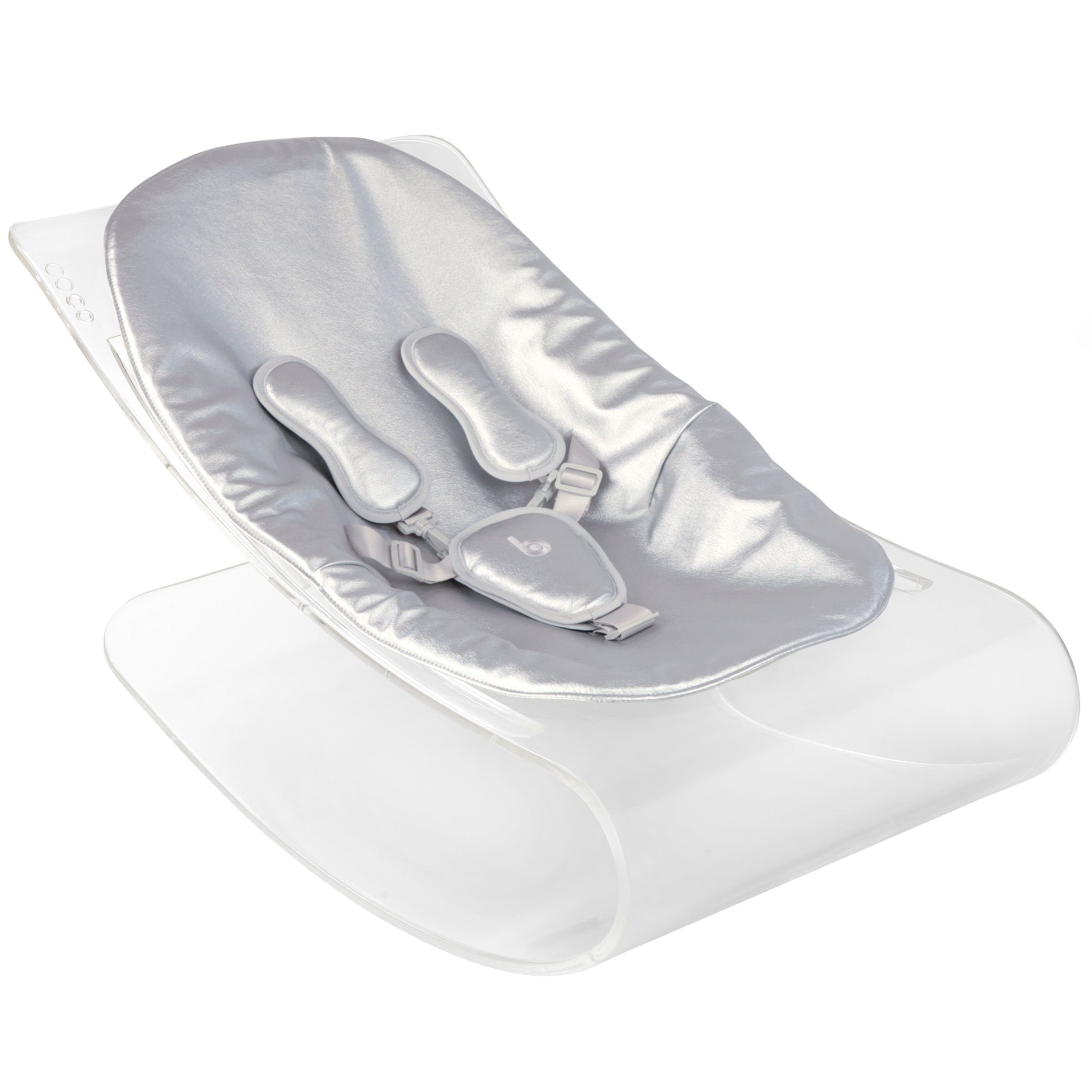 bloom Coco Plexistyle Baby Lounger, Transparent with Lunar Silver at John Lewis