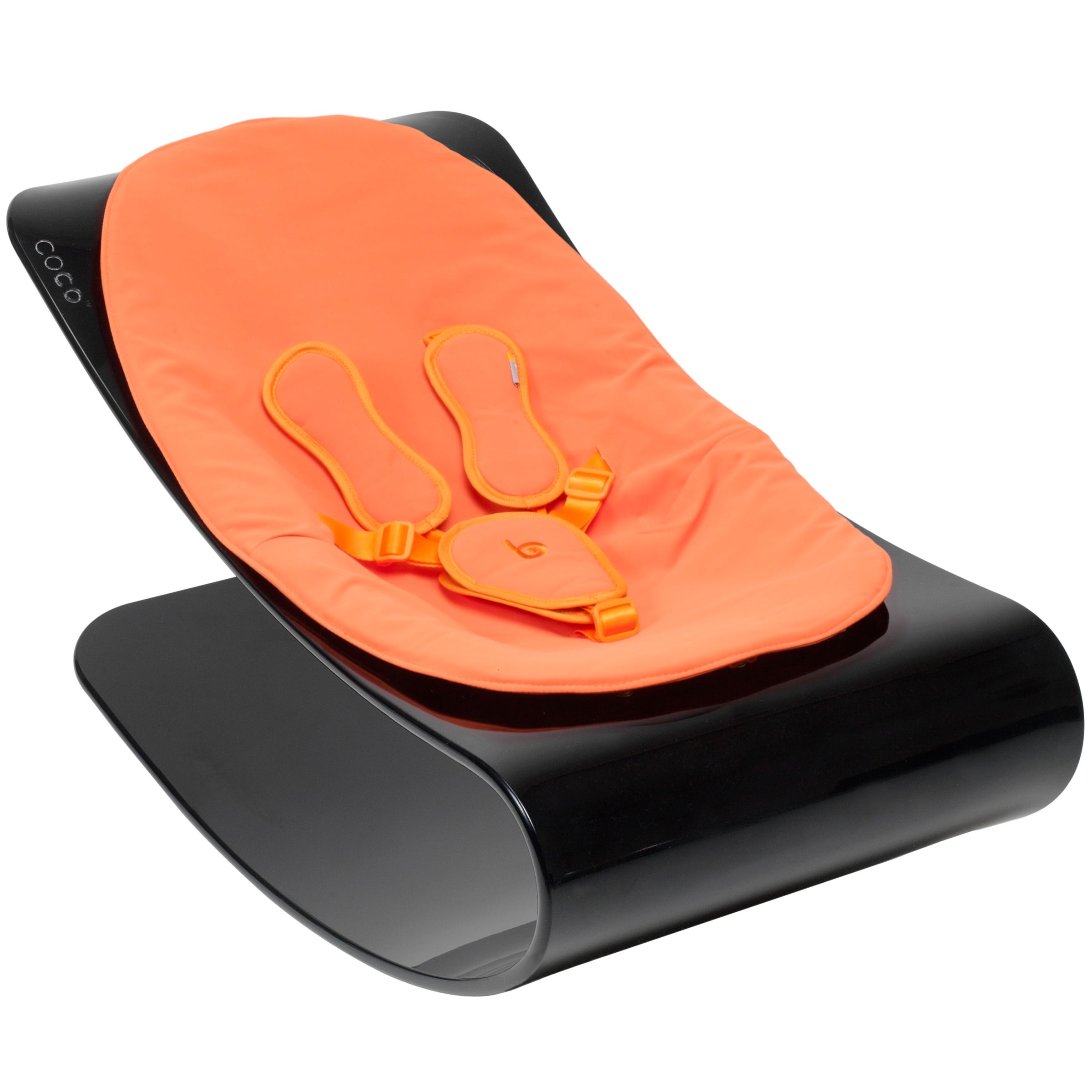 bloom Coco Plexistyle Baby Lounger, Ebony Black with Harvest Orange at John Lewis