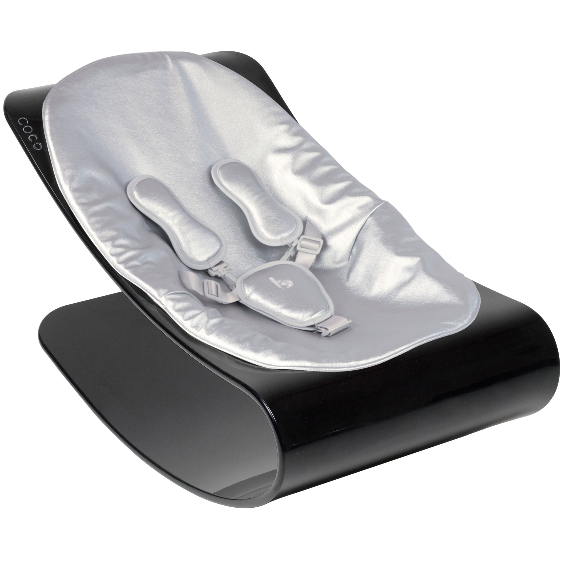 bloom Coco Plexistyle Baby Lounger, Ebony Black with Lunar Silver at John Lewis