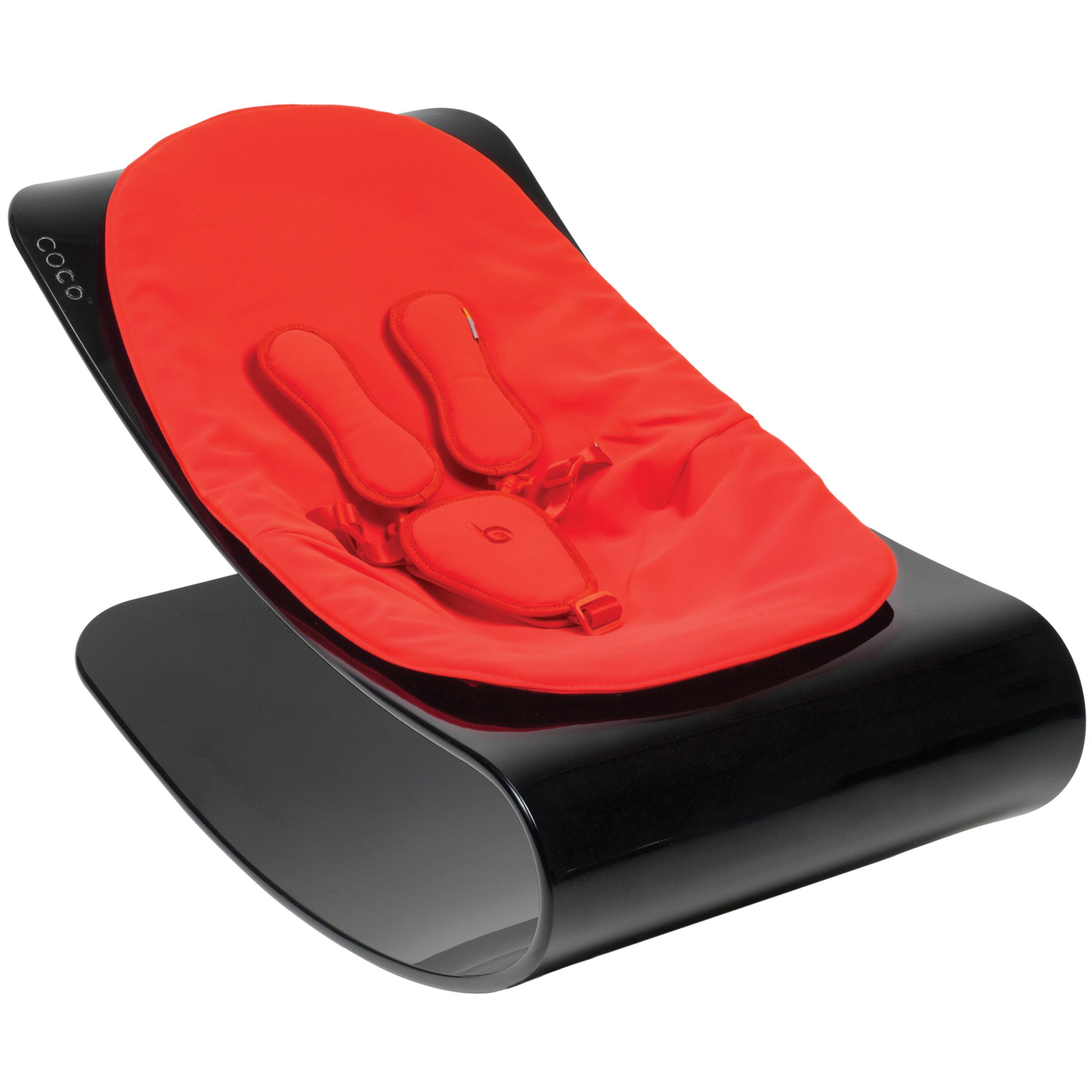 bloom Coco Plexistyle Baby Lounger, Ebony Black with Rock Red at John Lewis