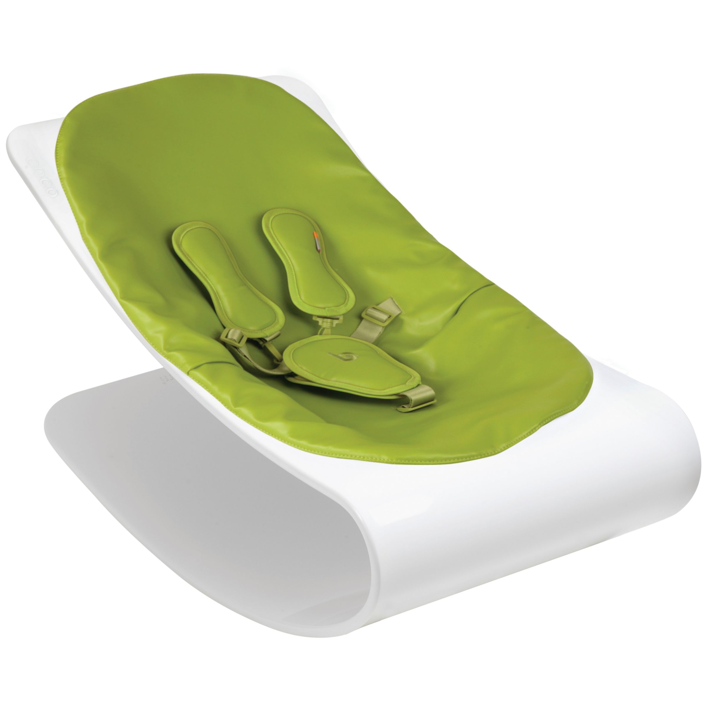 bloom Coco Plexistyle Baby Lounger, Ivory White with Gala Green at John Lewis
