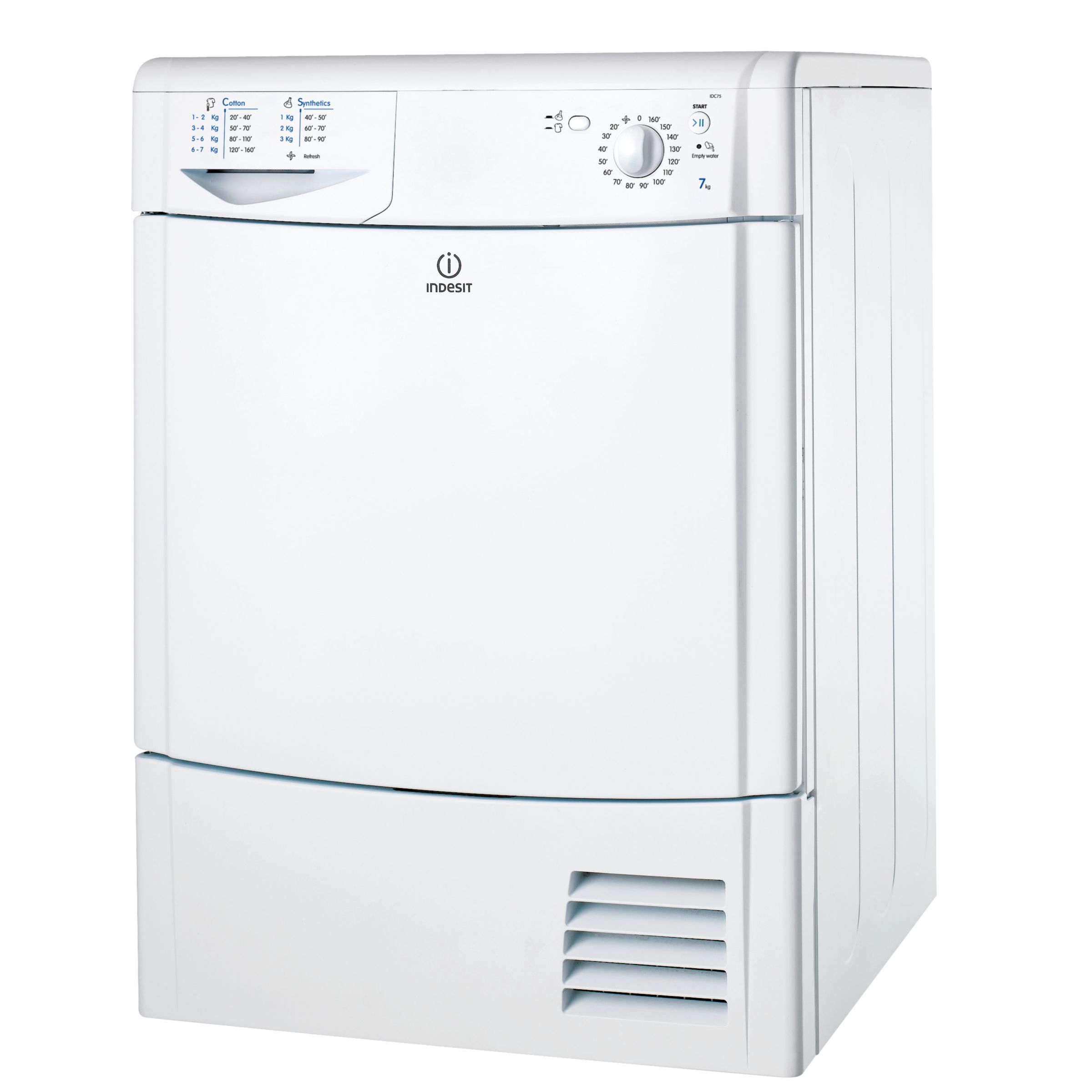 Indesit IDC75 Condenser Tumble Dryer, White at John Lewis