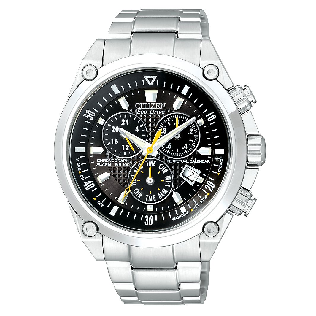 Citizen BL5380-58E Men's Perpetual Calendar Chronograph Watch, Silver at John Lewis