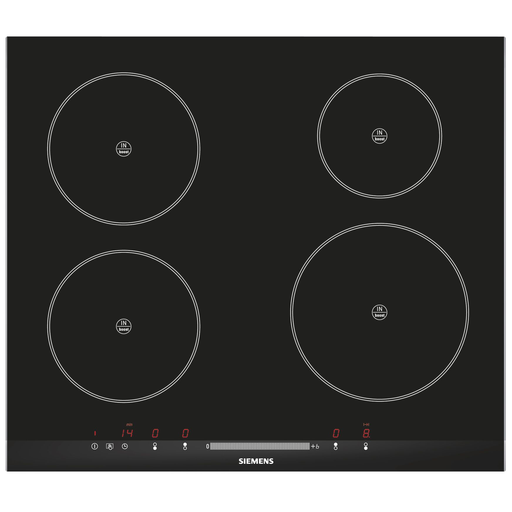 Siemens EH675ME11E Ceramic Induction Hob, Black at John Lewis