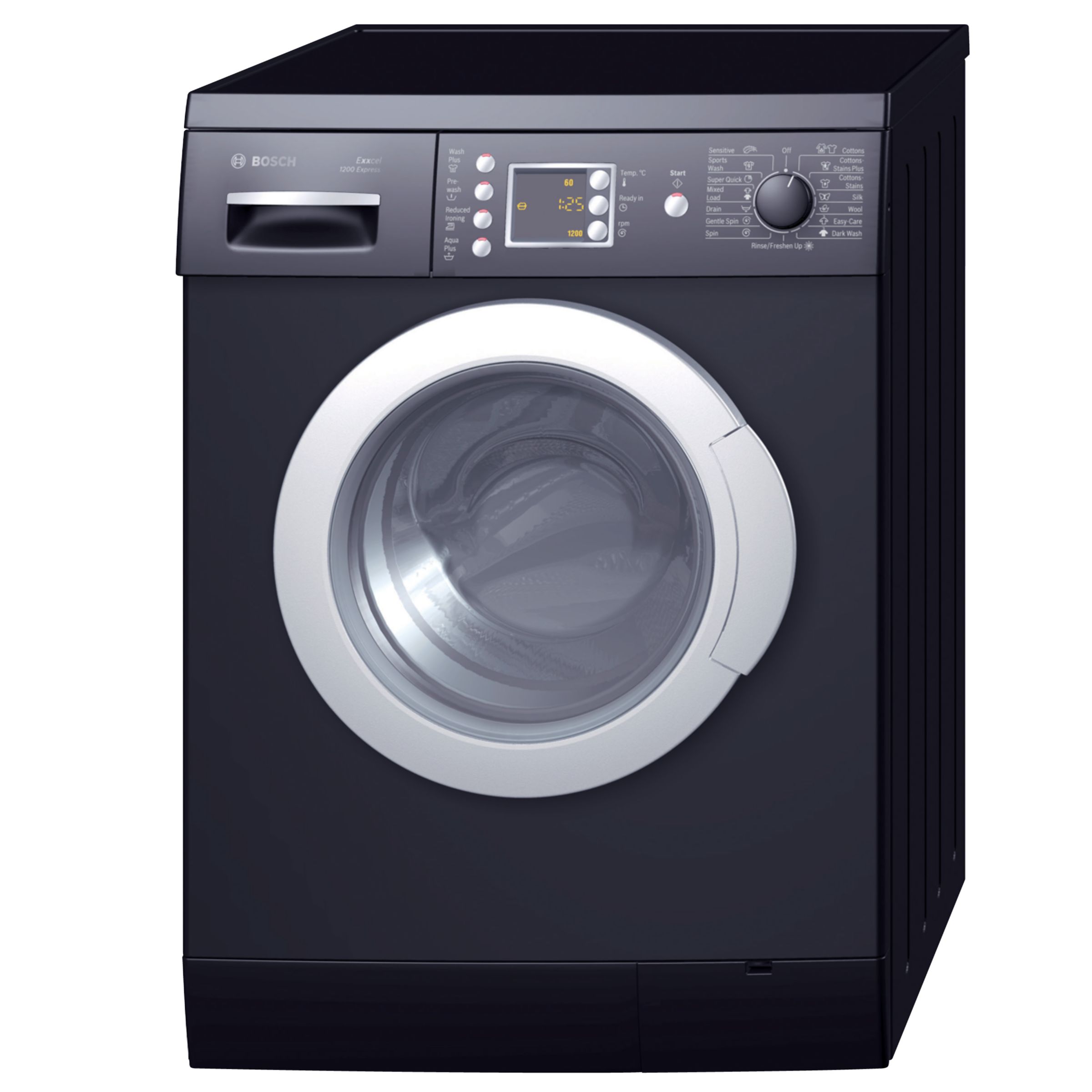 Bosch Exxcel WAE2446B Washing Machine, Black and Sensixx Power Steam Iron, TDA8337GB