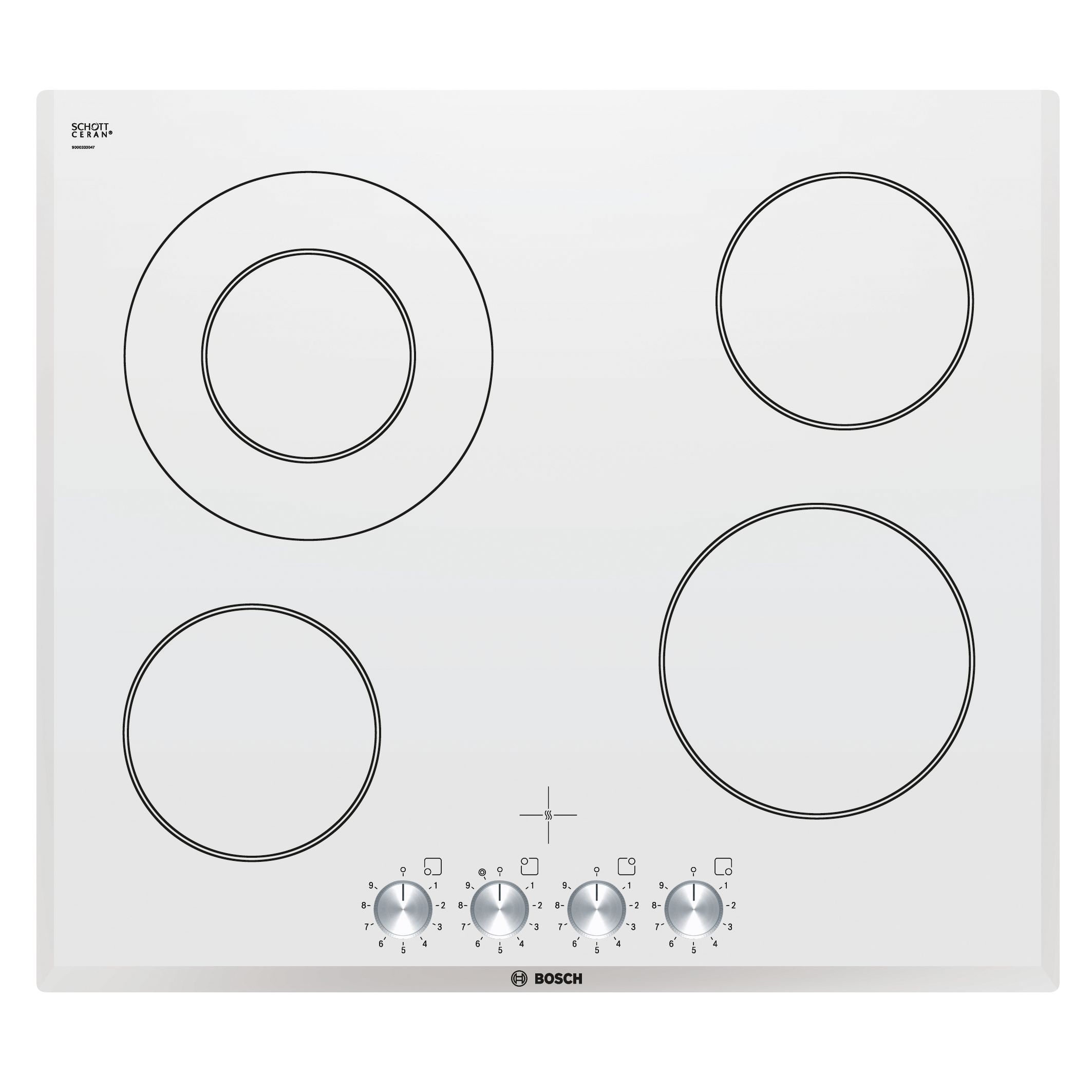 Bosch PKF659V14E Ceramic Hob, White at John Lewis