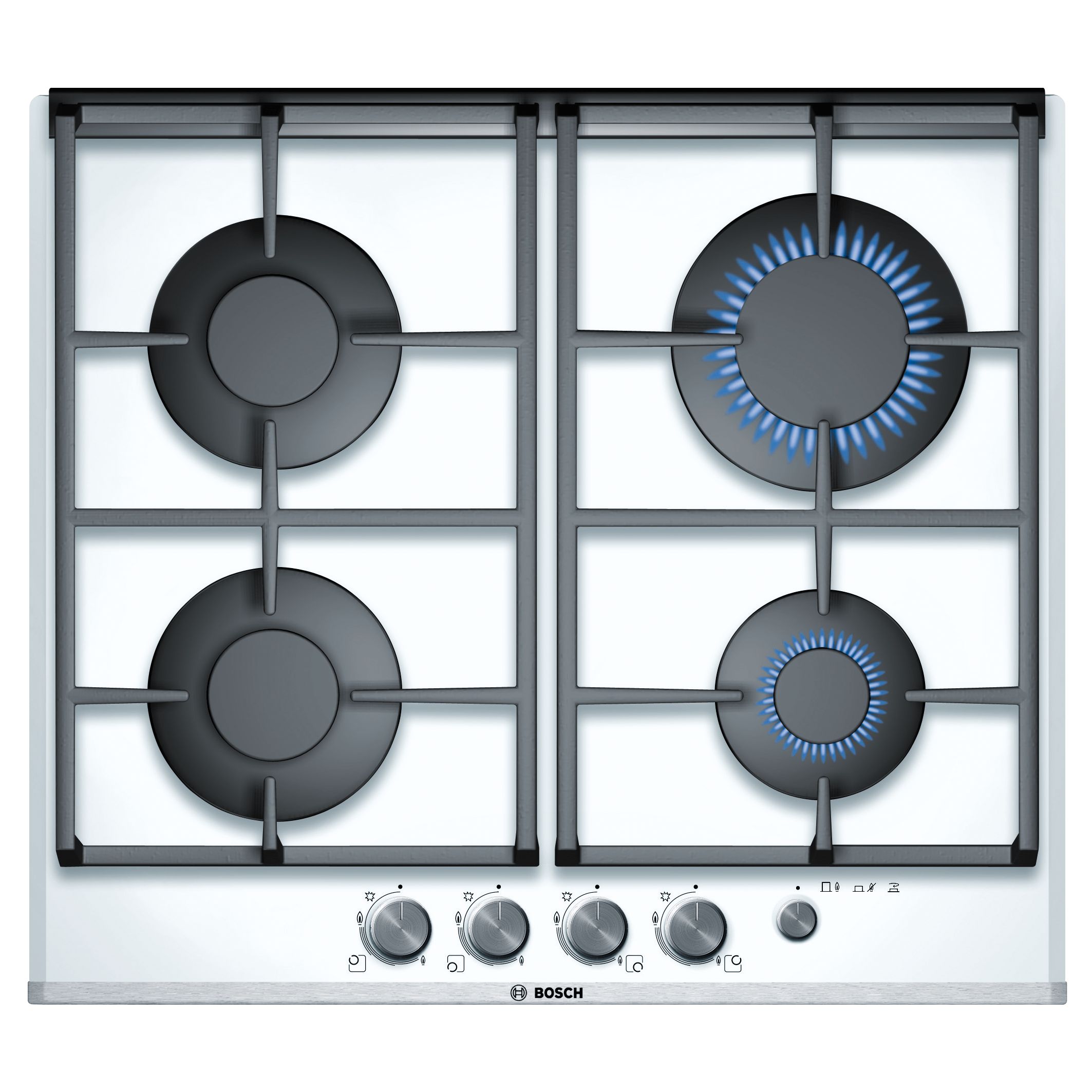 Bosch PPP622M90GB Gas Hob, White at John Lewis