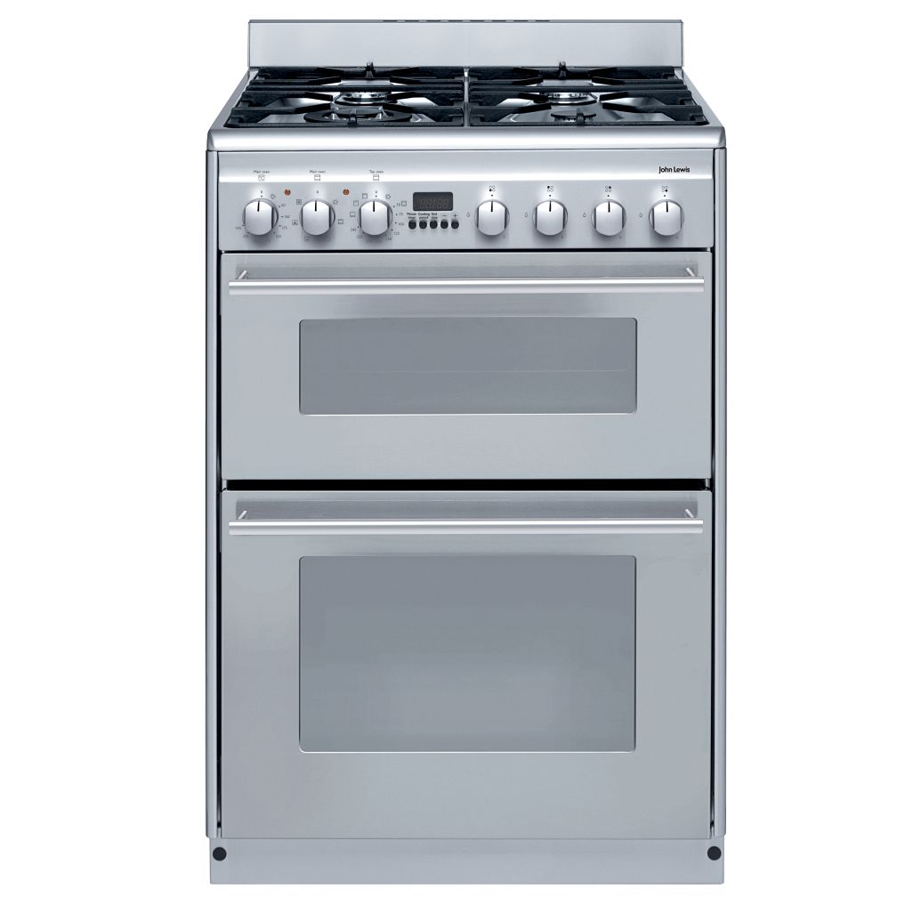 John Lewis JLFSMC603 Dual Fuel Cooker, Stainless Steel at John Lewis