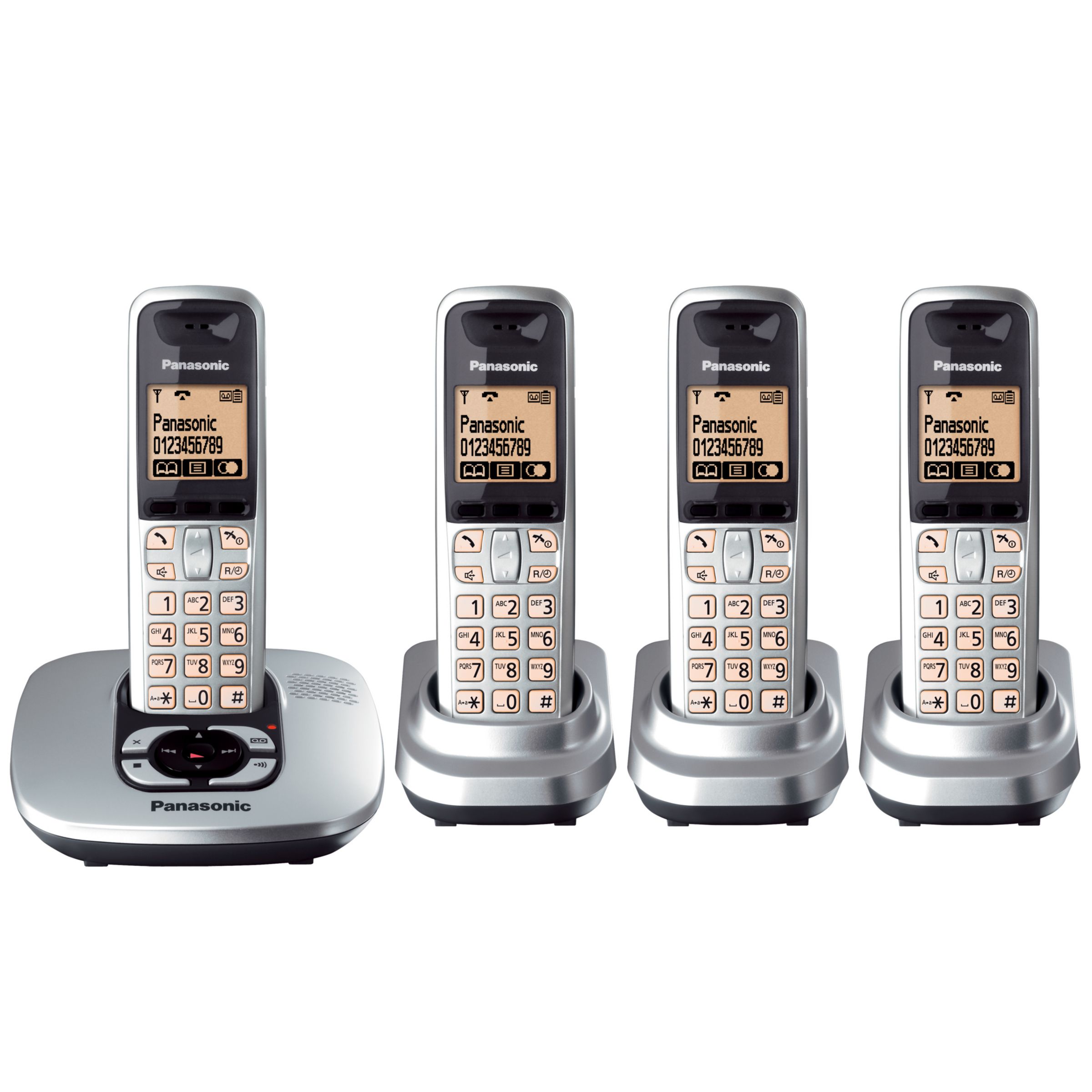 Panasonic KXTG6424ES Digital Telephone and Answering Machine, Quad DECT