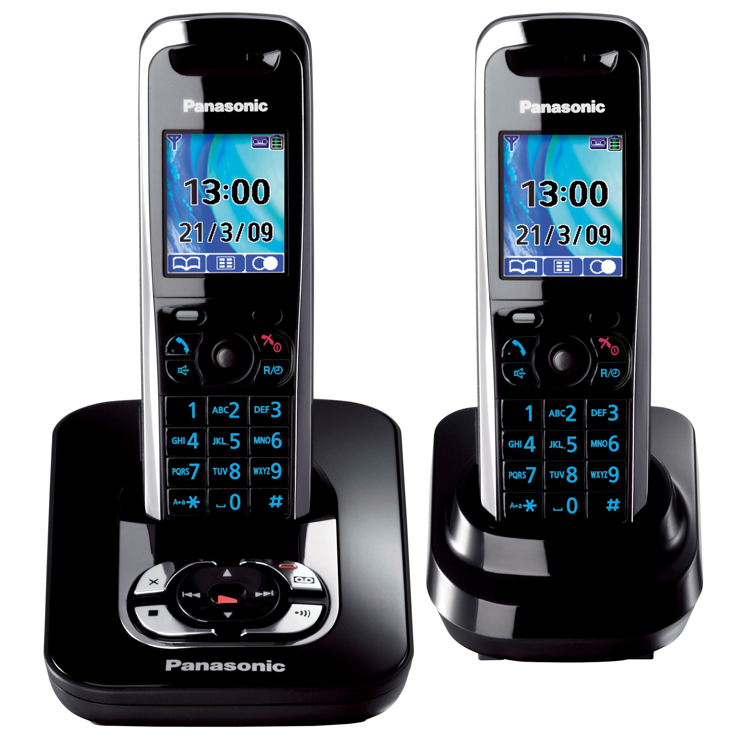 Panasonic KXTG8422EB Digital Telephone and Answering Machine, Twin DECT