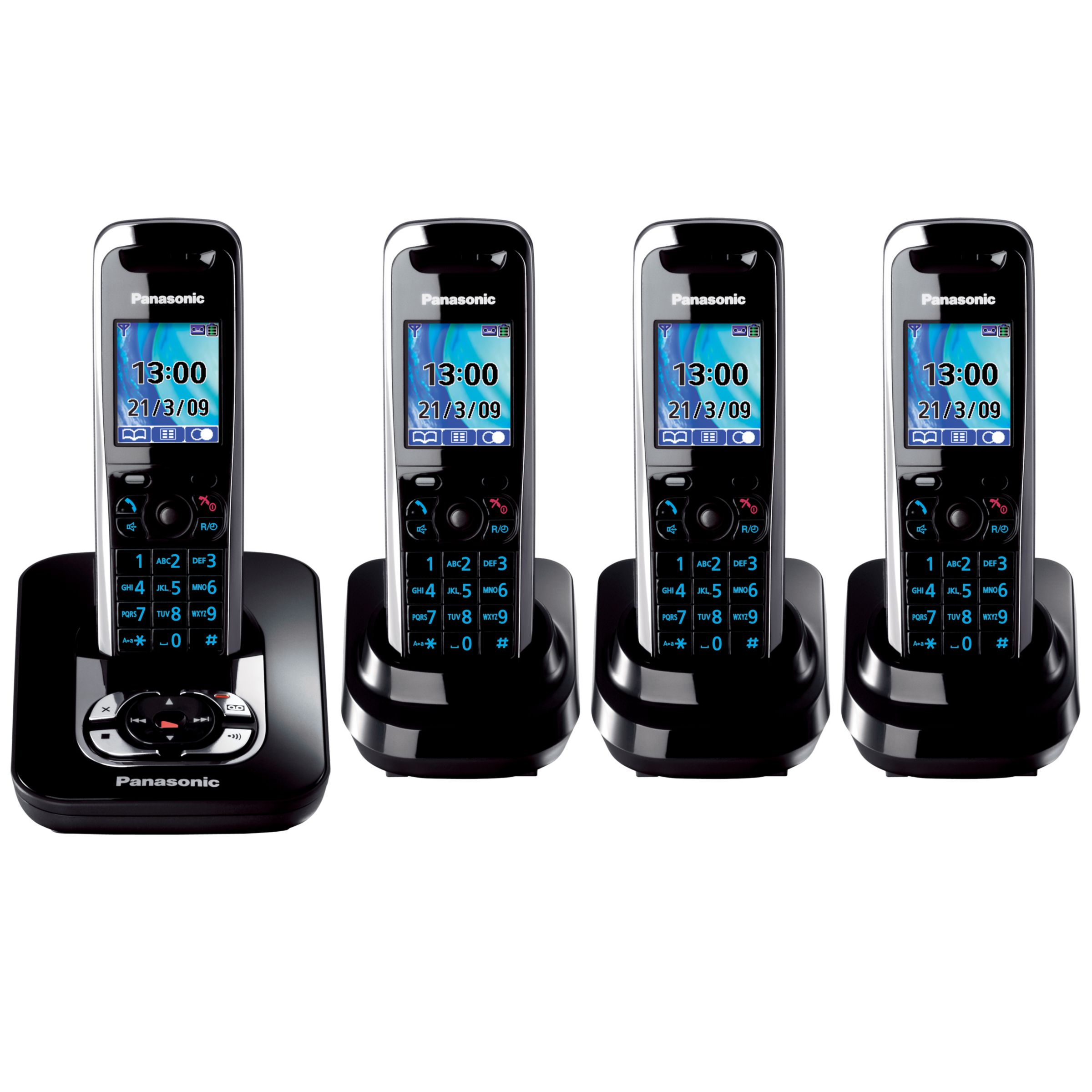 Panasonic KXTG8424EB Digital Telephone and Answering Machine, Quad DECT