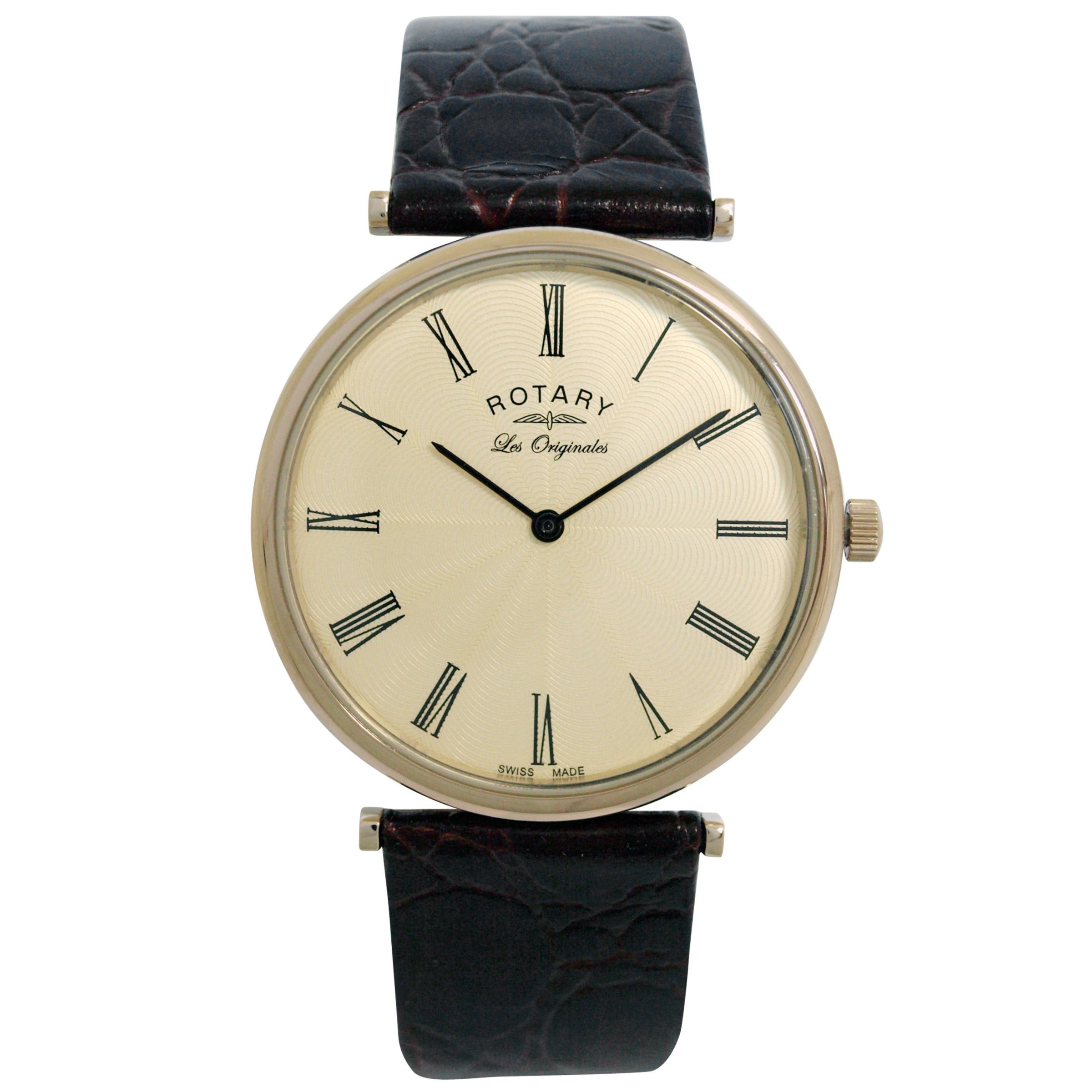 Rotary GS90002/45 Les Originales Leather Strap Watch, Black