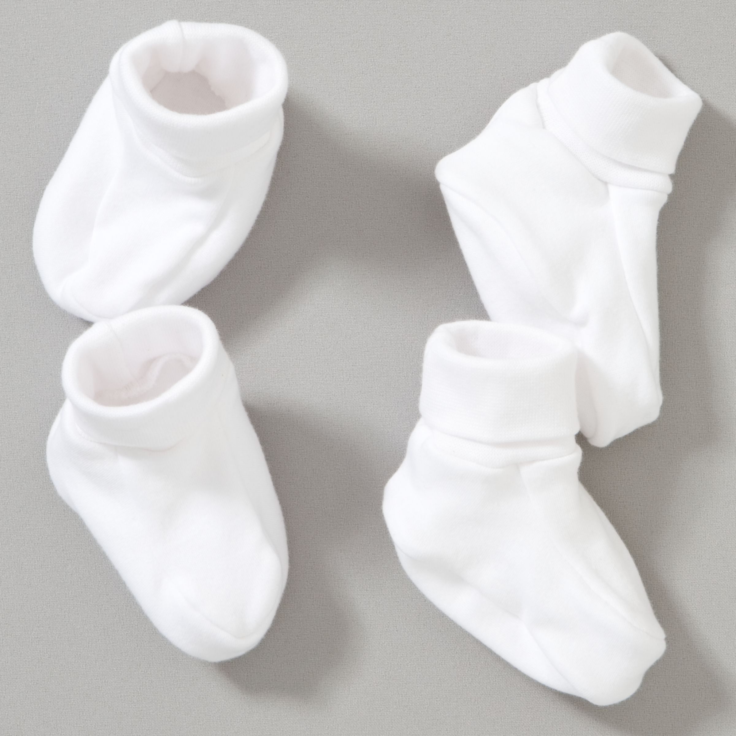John Lewis Baby Basic Booties  White  Pack Of 2  One Size