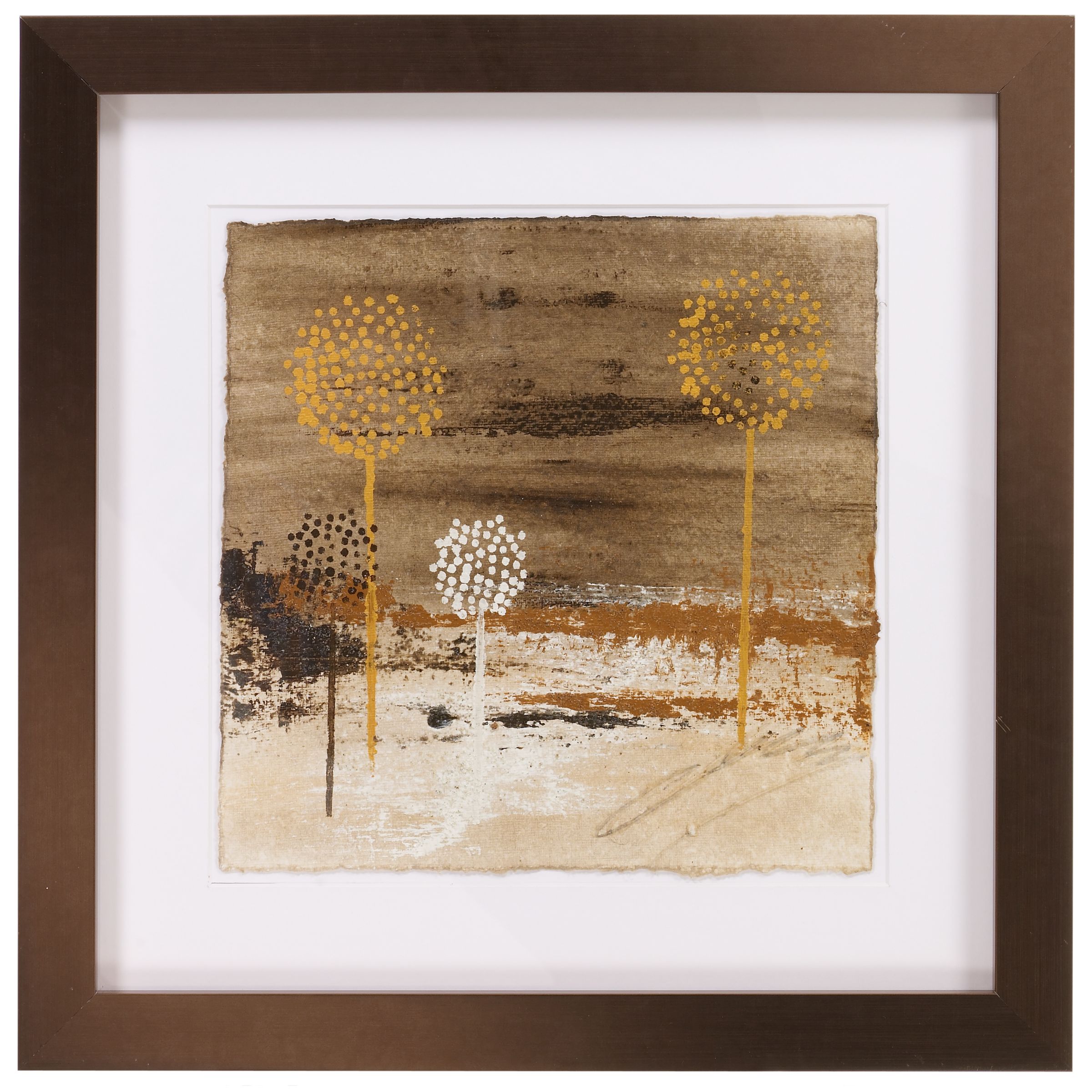 4 Trees Cluster Original Painting, 57x57cm
