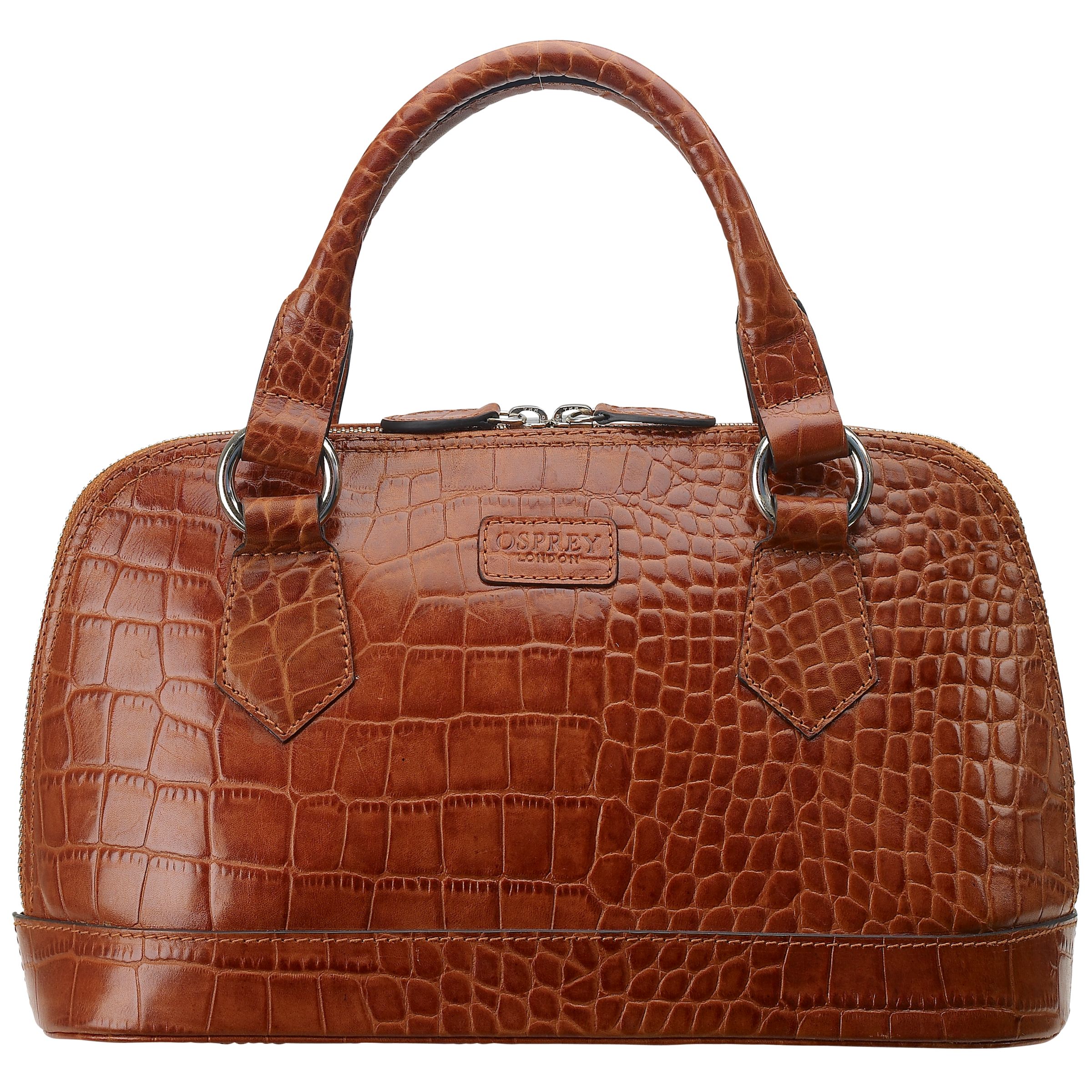 Osprey London The E/W Ladybug Mock Croc Leather Grab Bag, Tan at John Lewis