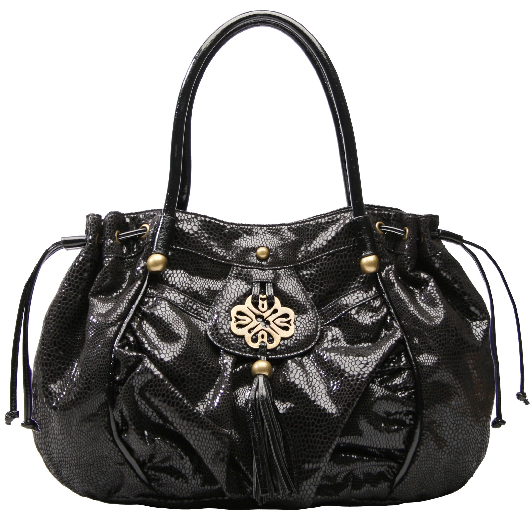 Mischa Barton Orian Drawtie Shoulder Handbag, Black
