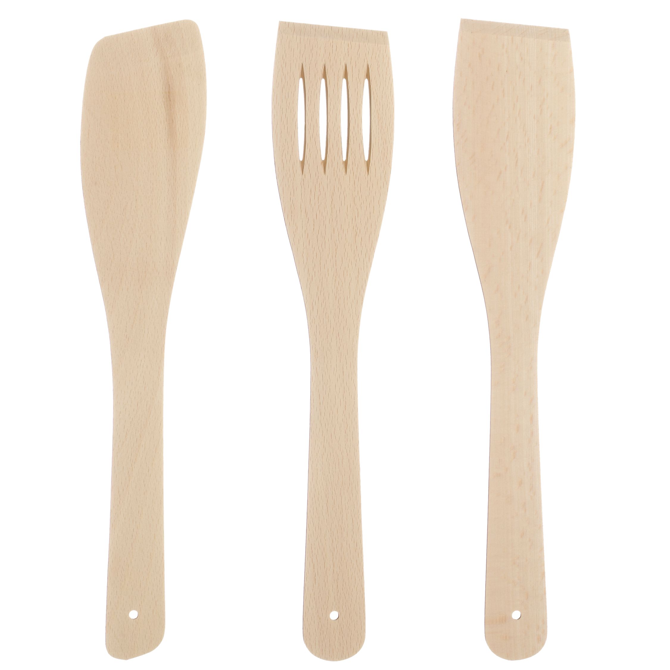 John Lewis FSC Wooden Spatula, Set of 3