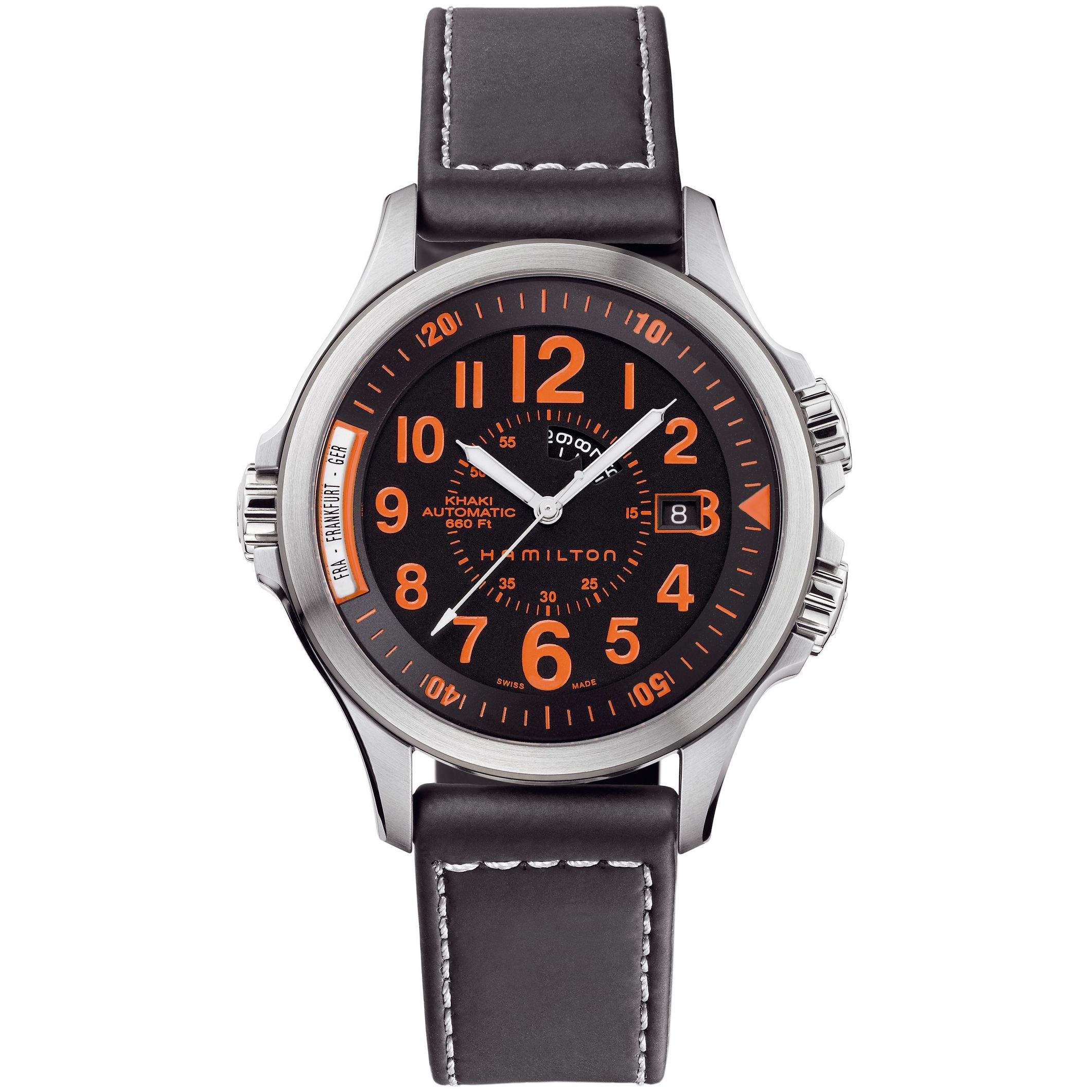 Hamilton H77695733 Khaki GMT Air Race Watch, Black