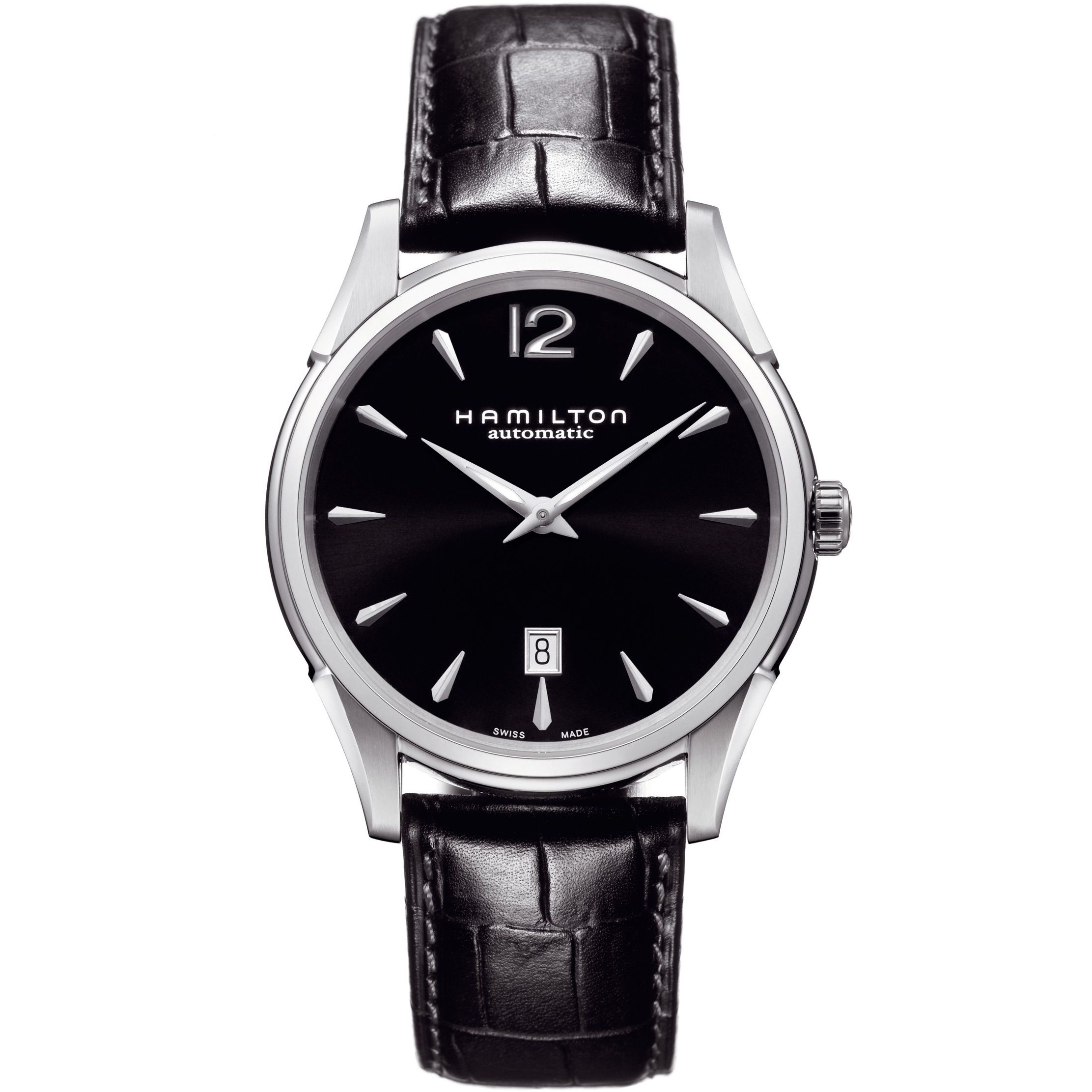 Hamilton H38615735 Jazzmaster Open Heart Watch, Black