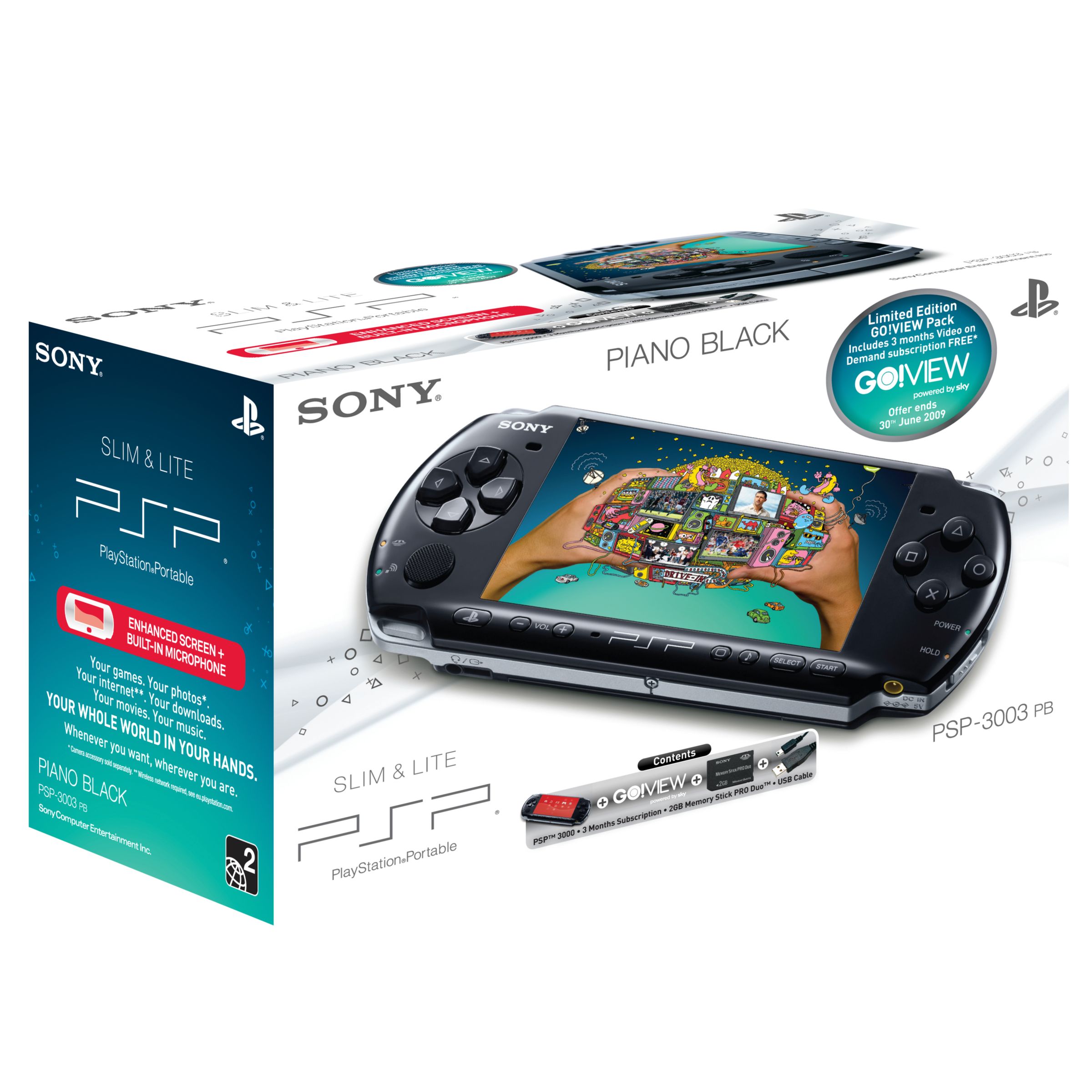 Sony PSP-3000 Console and Go!View Pack, Black