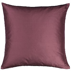 John Lewis Knife Edge Silk Cushion, Purple, One