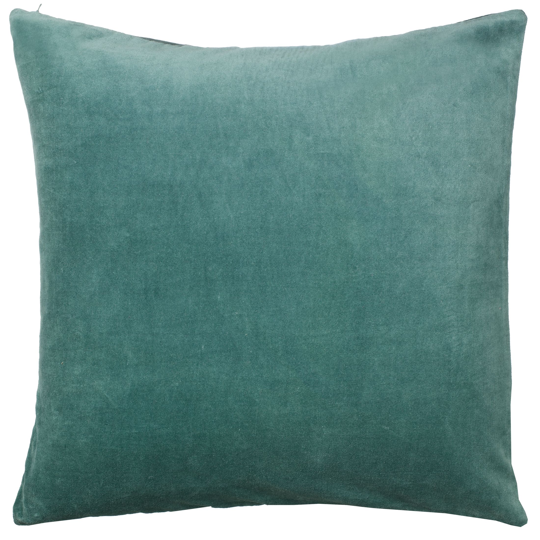 John Lewis Plain Velvet Cushion, Teal