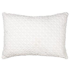 John Lewis Crochet Cushion, White