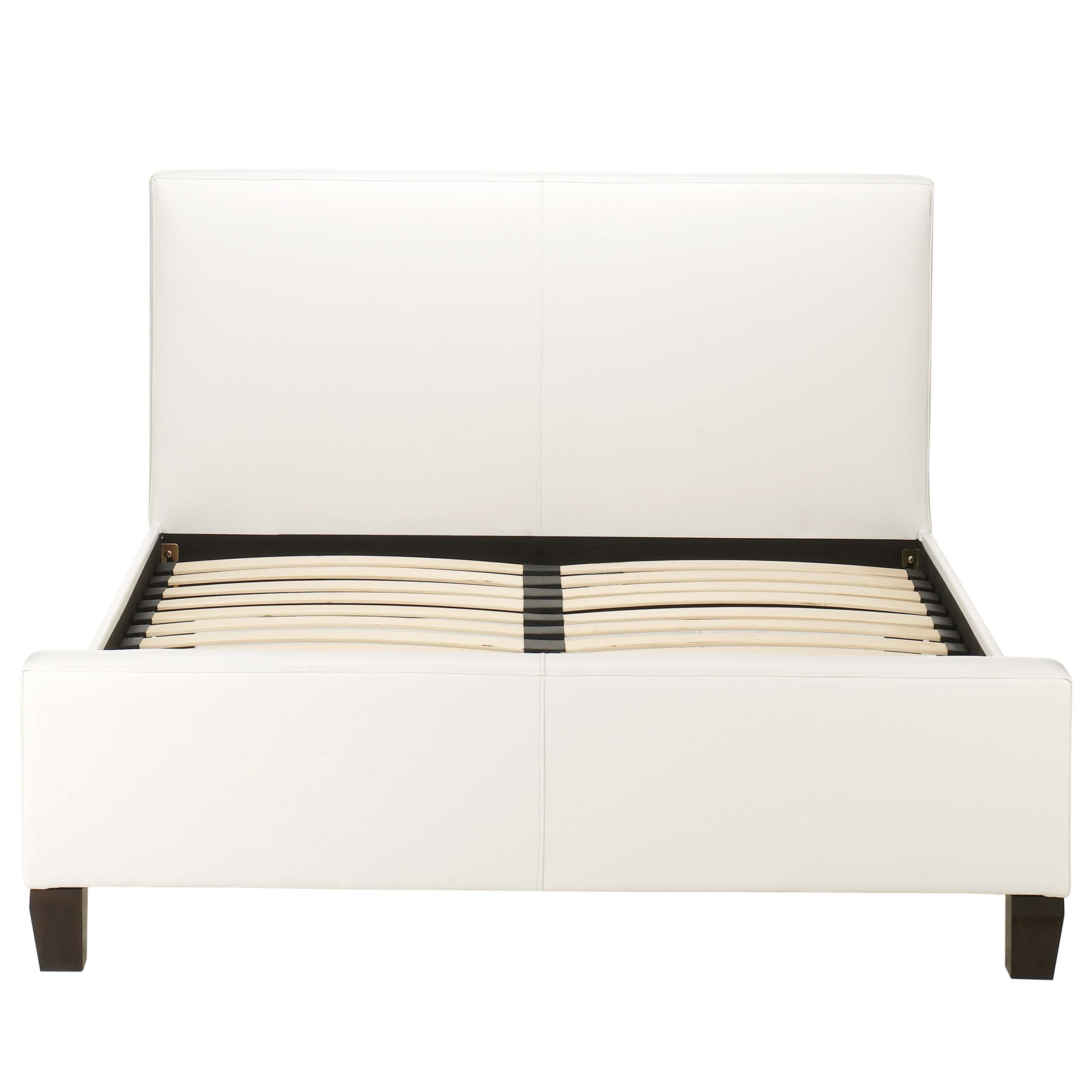 Calabria Vinyl Bedstead, White, Double at John Lewis