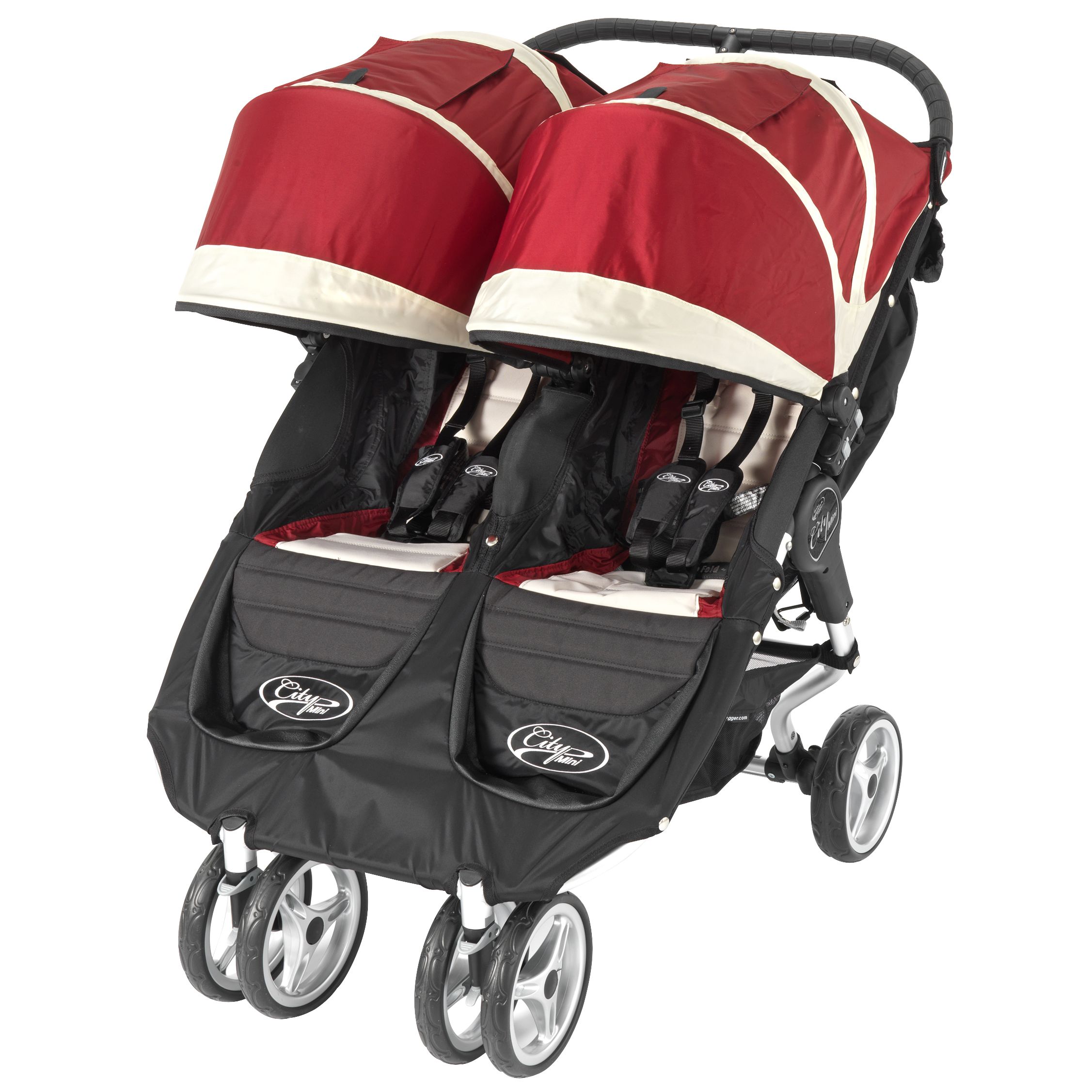Baby Jogger City Mini Twin Pushchair, Red/Black at John Lewis
