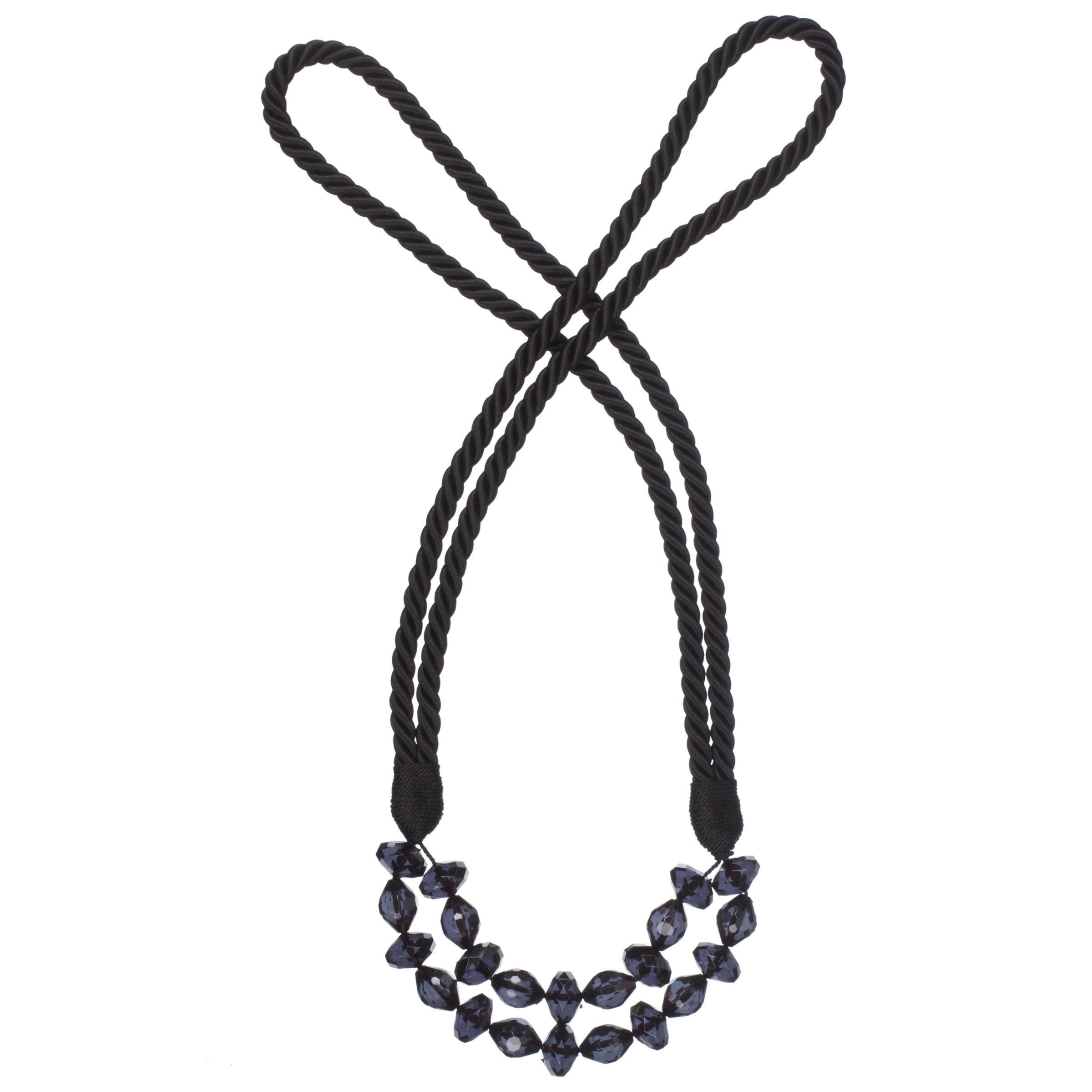 Crystal Rope Tieback, Black