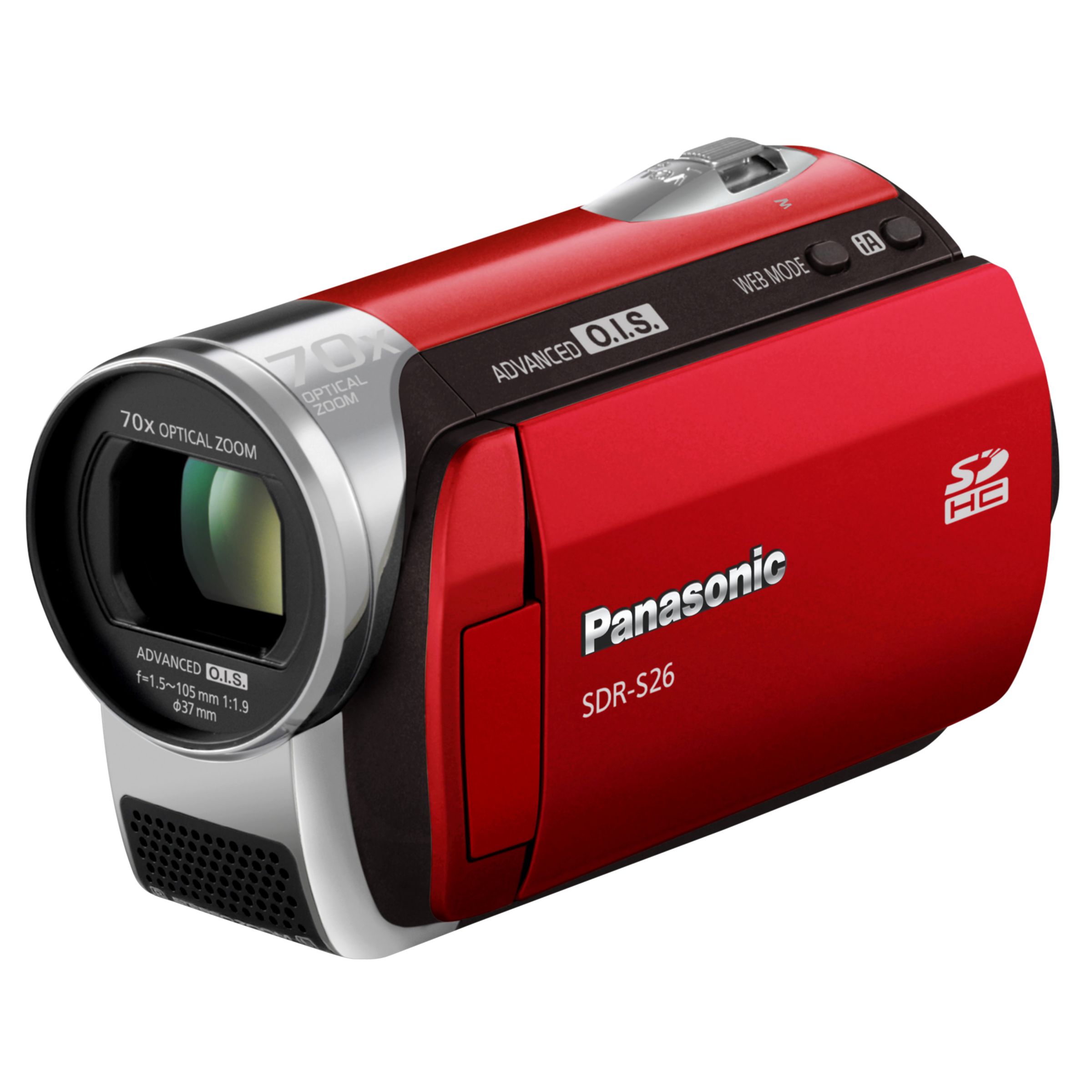 Panasonic SDRS26EBR SD Camcorder Red