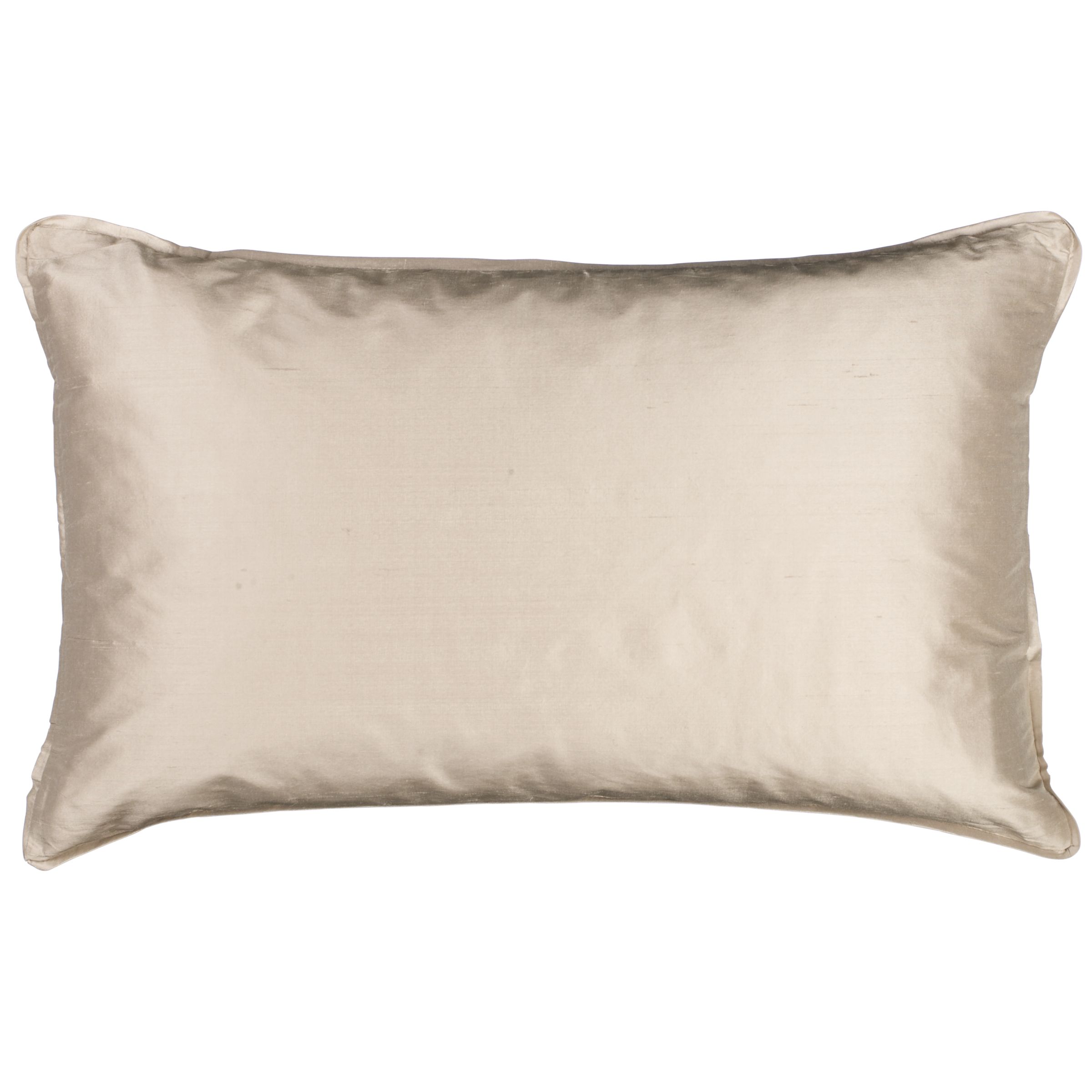 John Lewis Plain Silk Piped Cushion, Clay