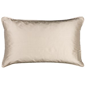 John Lewis Plain Silk Piped Cushion, Clay