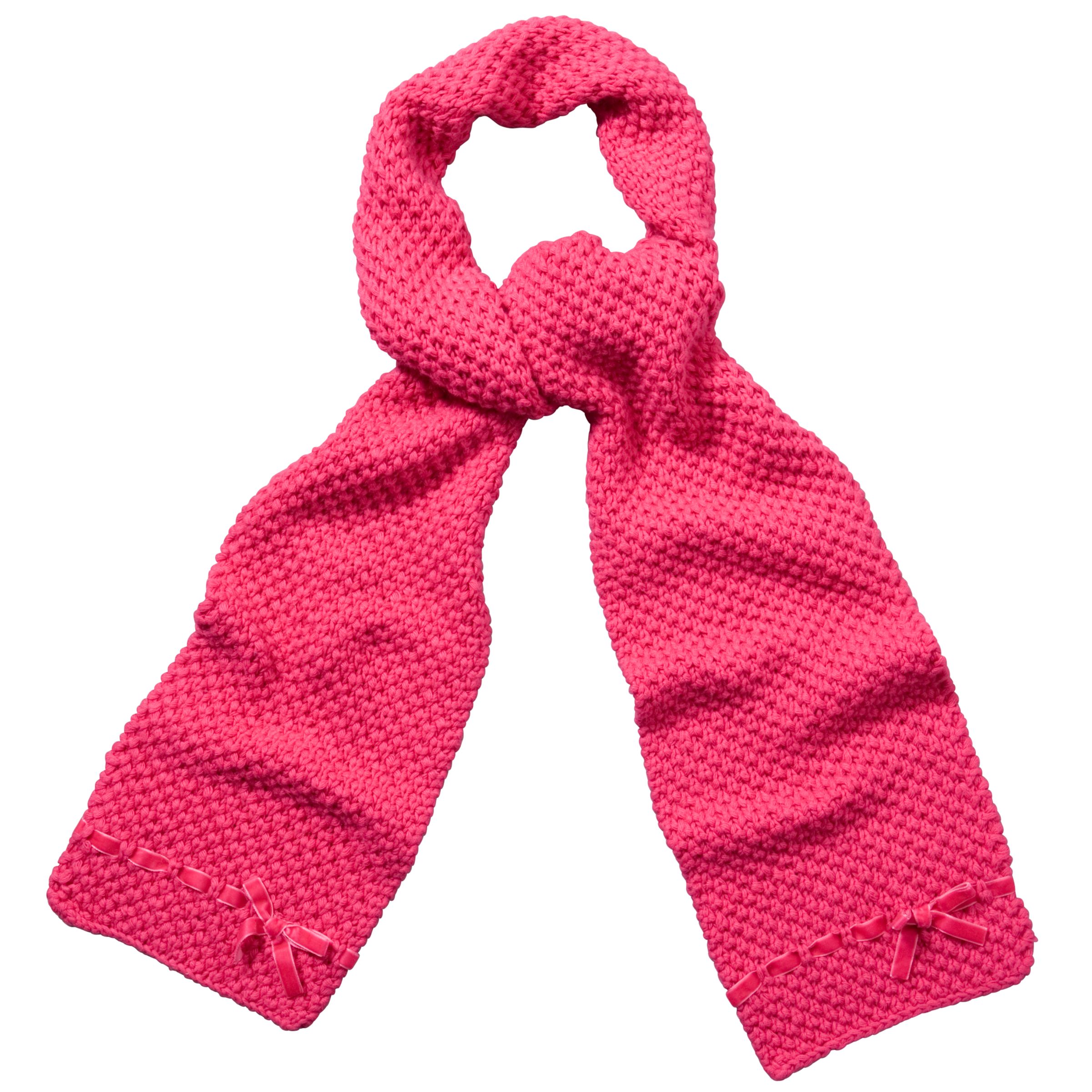 John Lewis Moss Stitch Scarf, Fuchsia