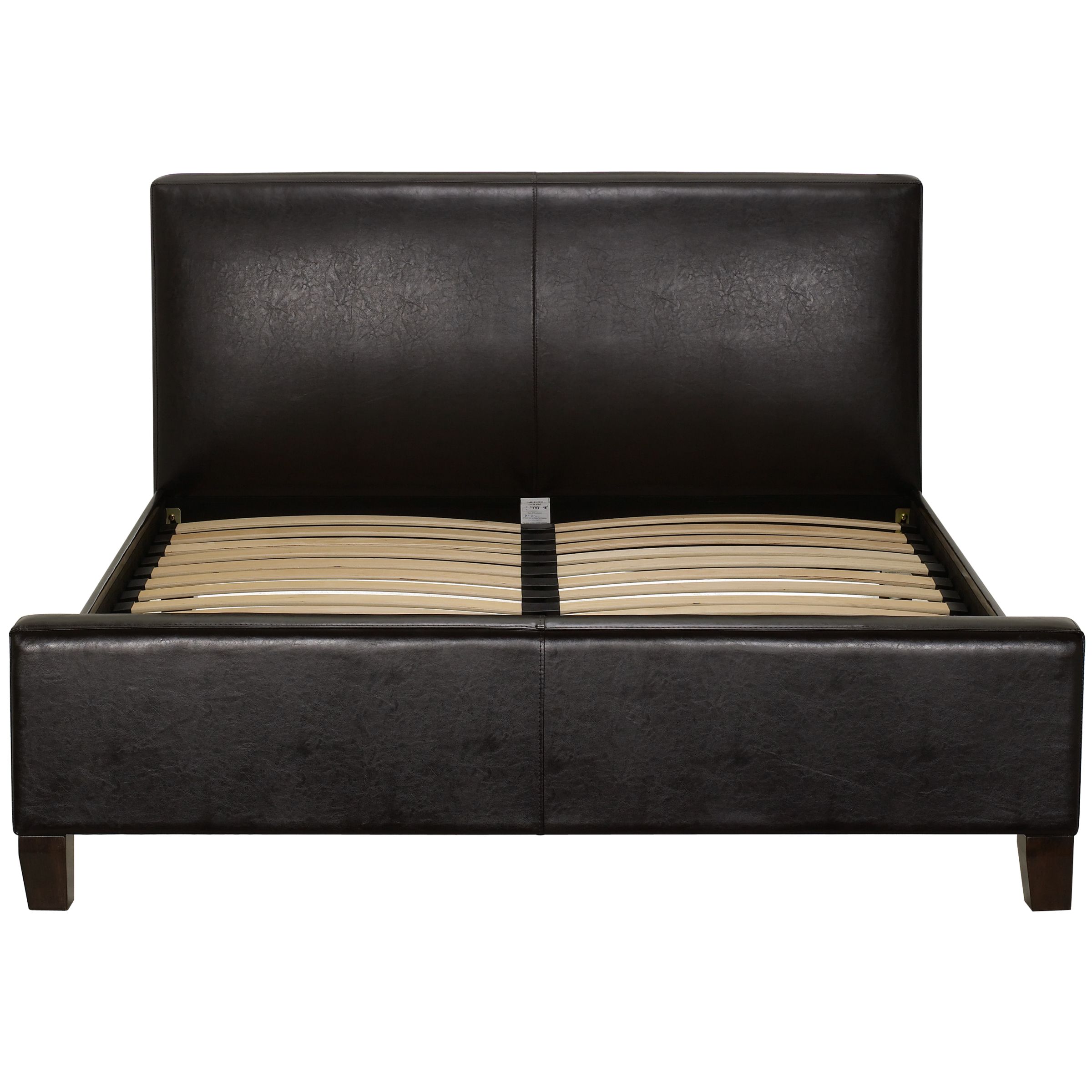 Calabria Faux Leather Bedstead, Chocolate, Small Double at John Lewis