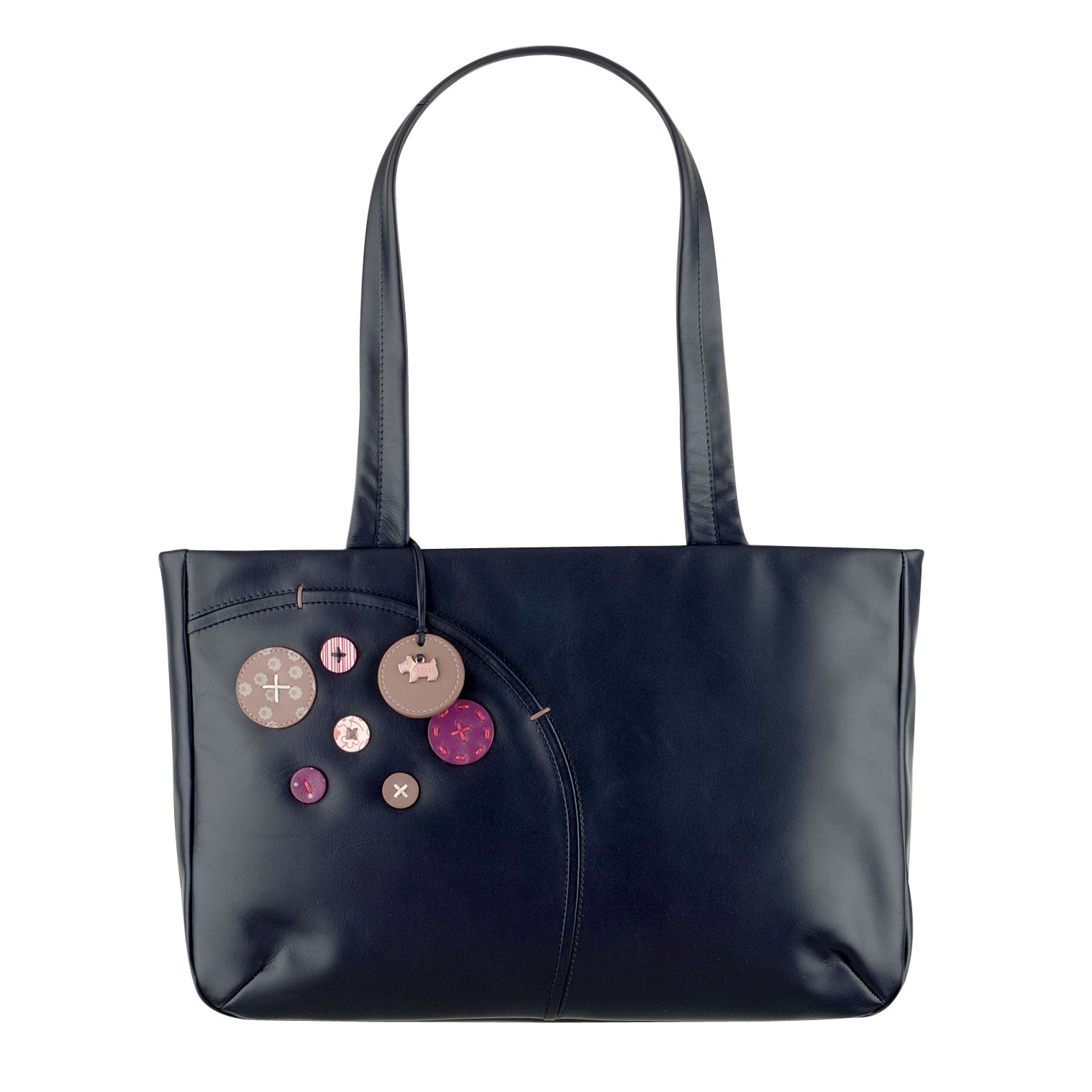 Radley Buttons Medium Classic Shoulder Handbag, Purple