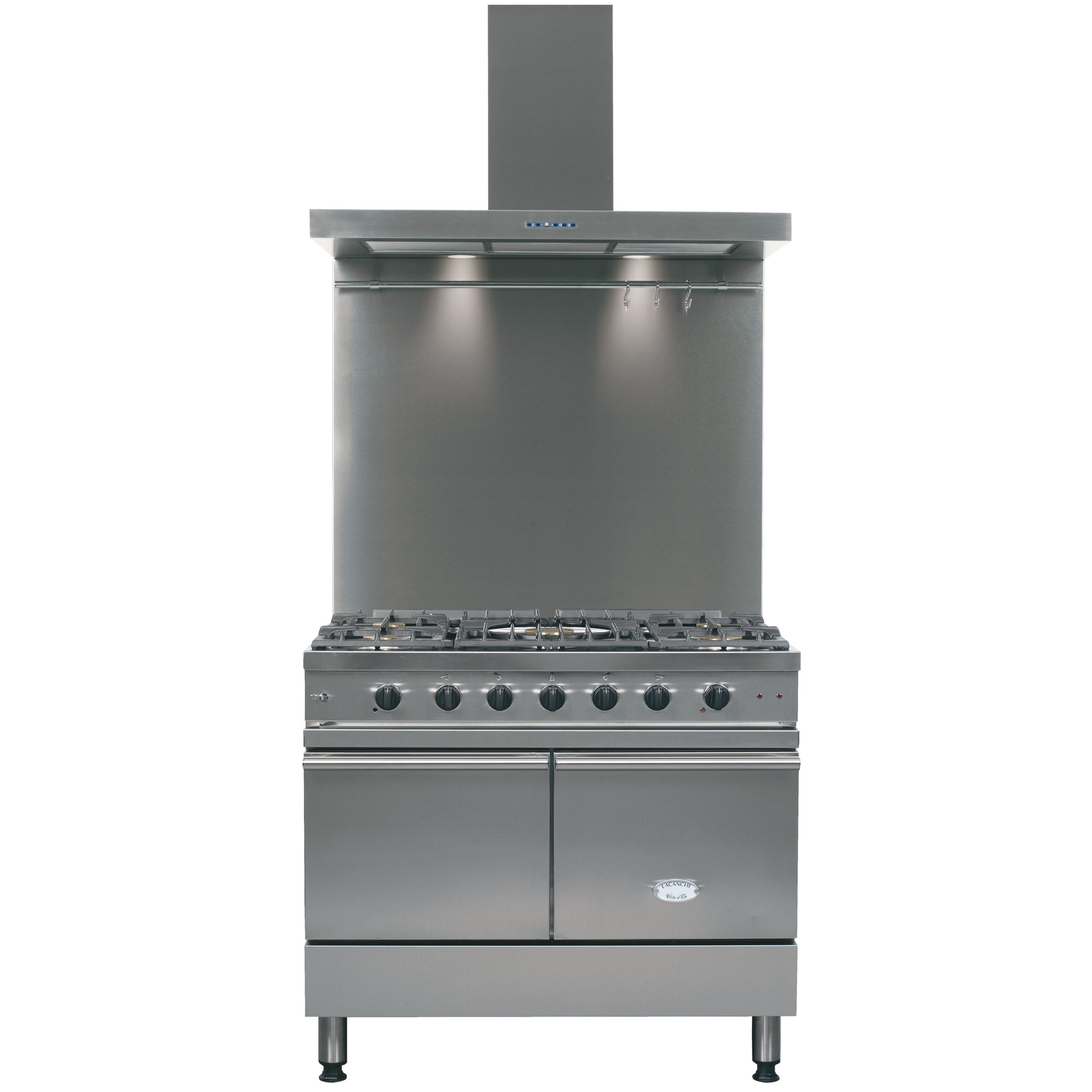Lacanche LKG1052GCT Moderne Dual Fuel Range Cooker Hood and Splashback Package Stainless Steel