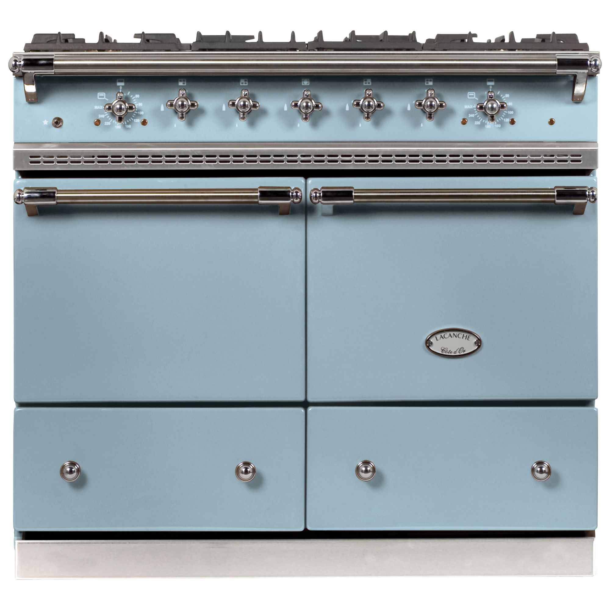 Lacanche Cluny LG1052GCT Dual Fuel Range Cooker, Delft Blue / Chrome Trim at John Lewis