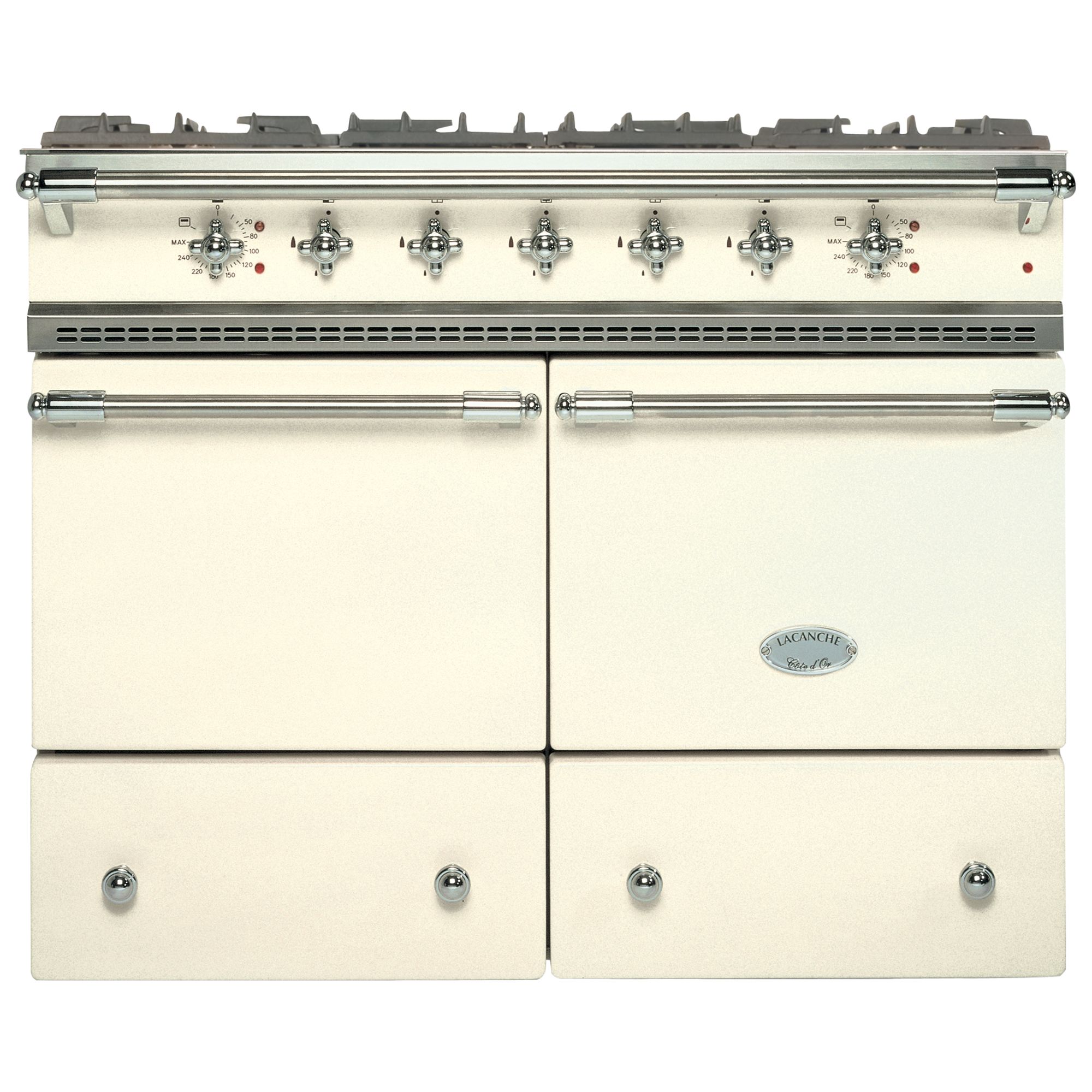 Lacanche Cluny LG1052GCT Dual Fuel Range Cooker, Ivory / Chrome Trim at John Lewis