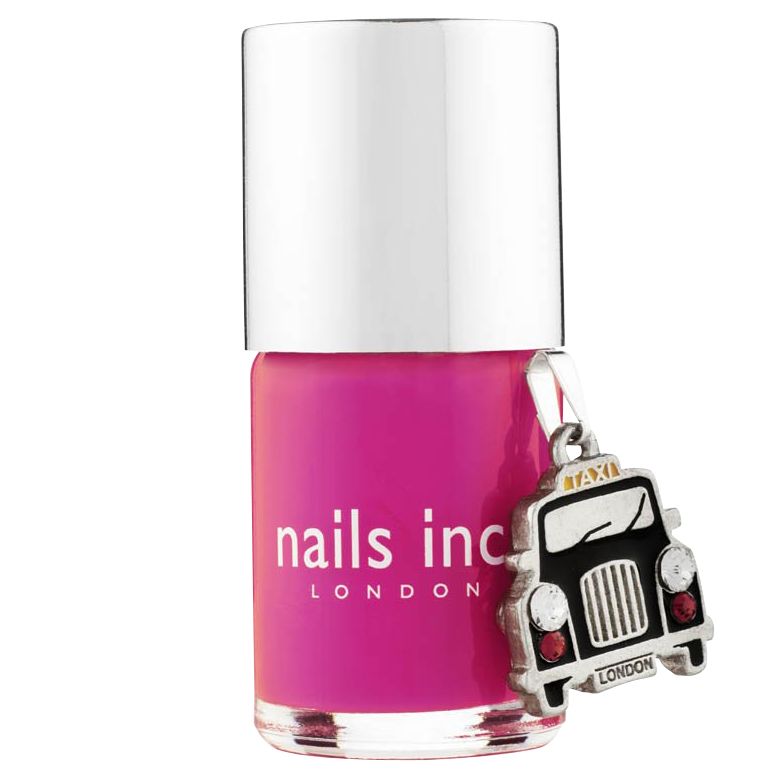 Nails Inc Shoreditch Nail Polish with London Taxi Charm, Bright Pink Nails Inc Shoreditch Nail Polish with London Taxi Charm, Bright Pink