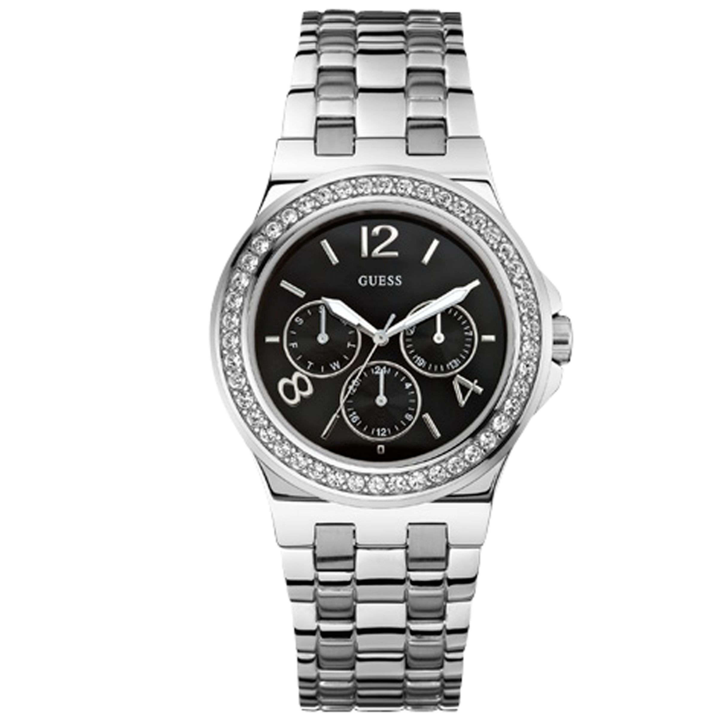 Guess W16561L1 Puzzle Womens Watch, Silver